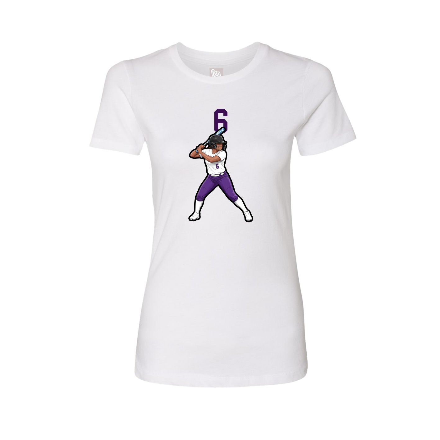 Fitted Women's Tee — Number Top in White