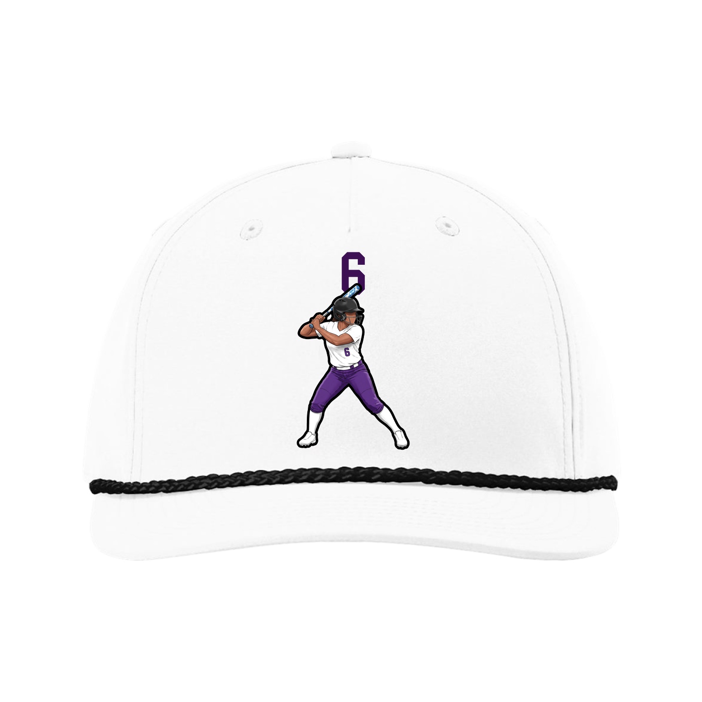 Five-Panel Classic Rope Cap — Number Top in White