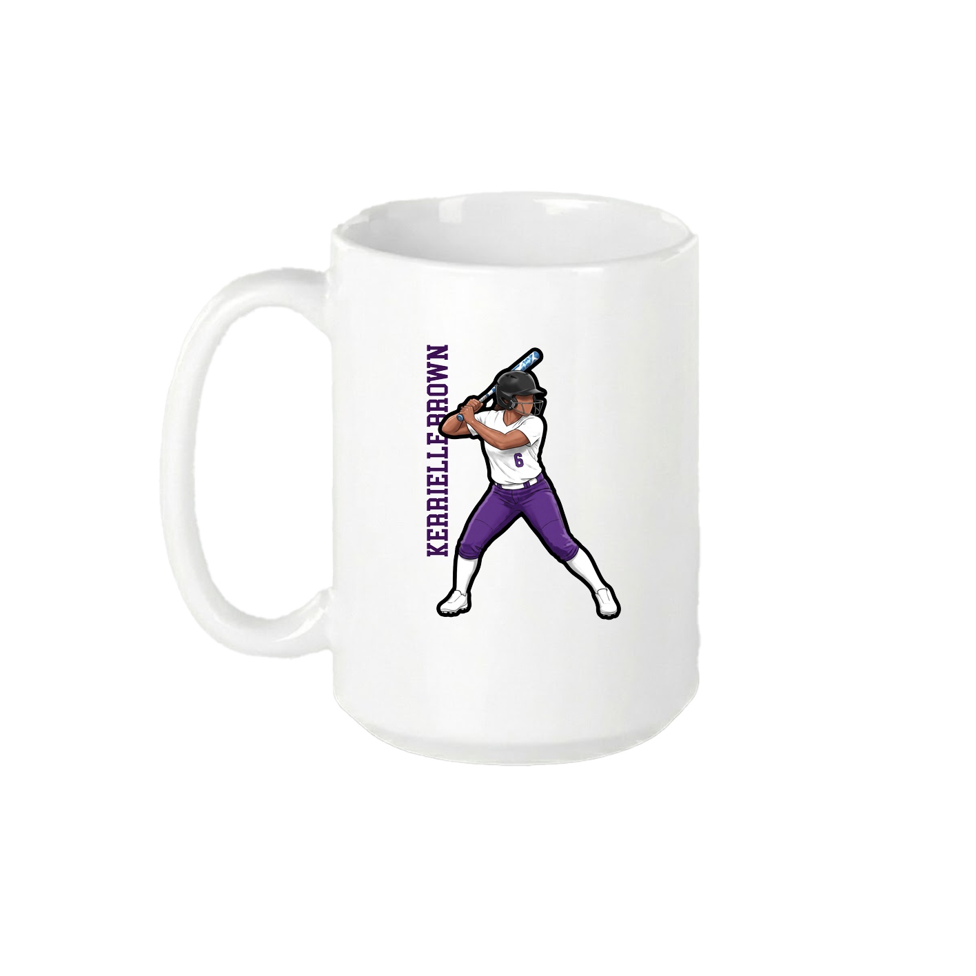 15oz Coffee Mug — Name Vertical in White