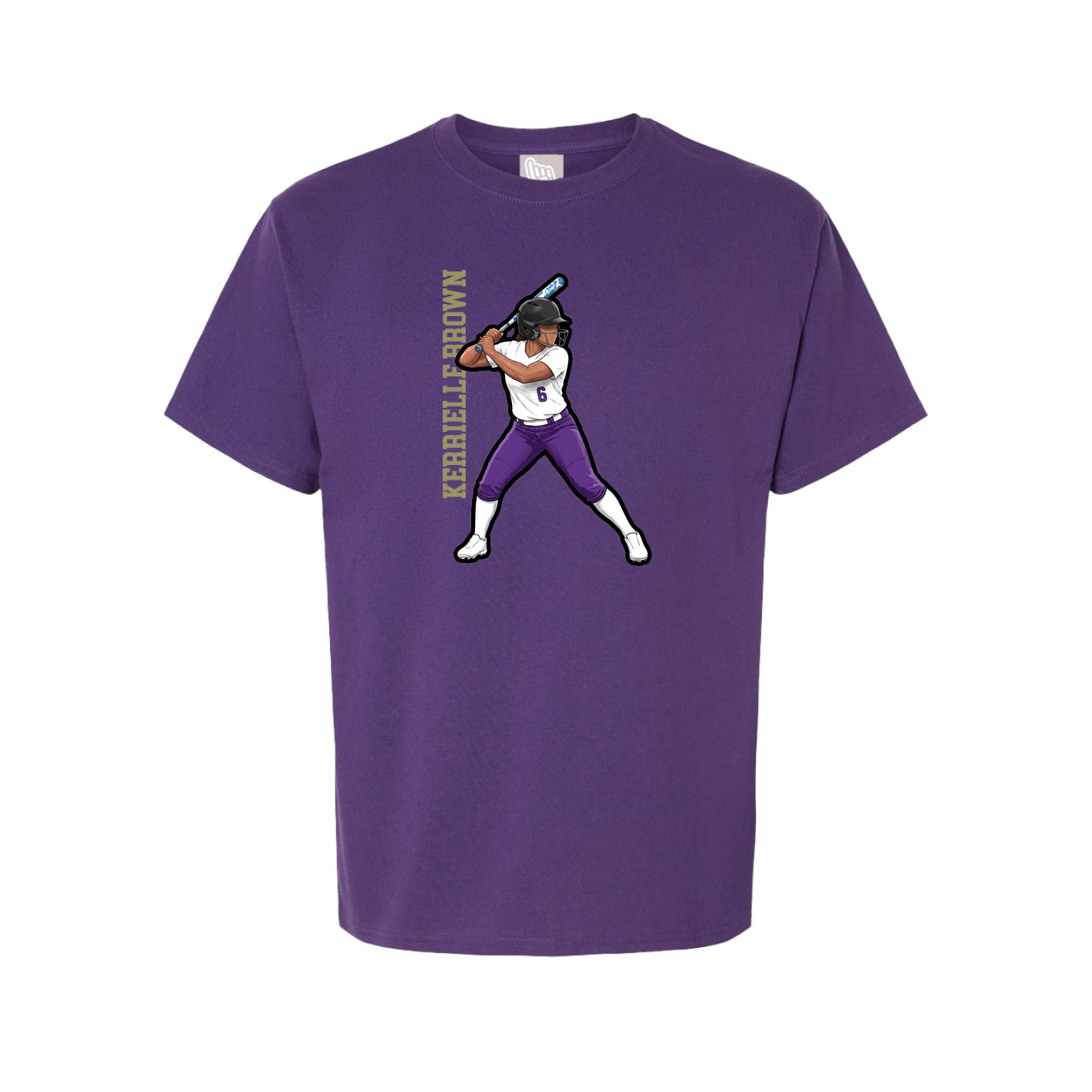 Tee — Name Vertical in Purple