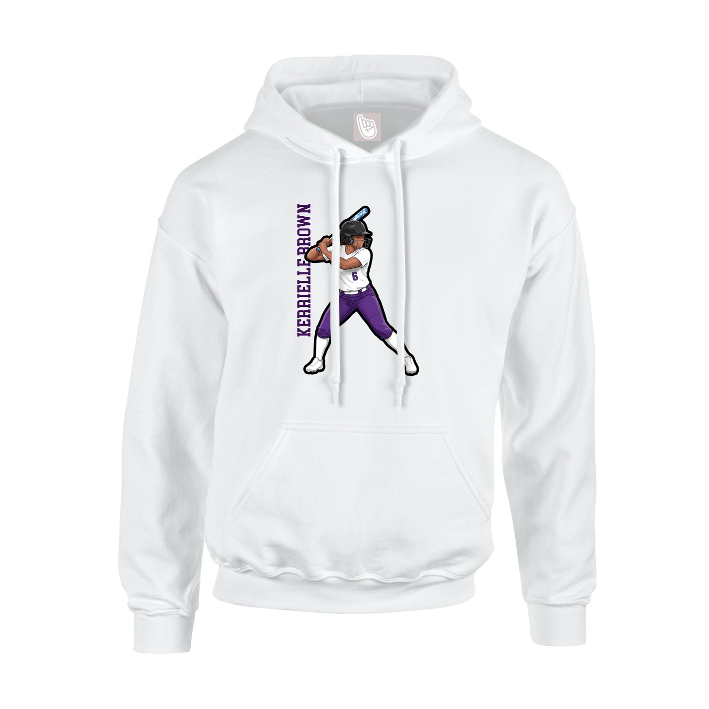Youth Hoodie — Name Vertical in White