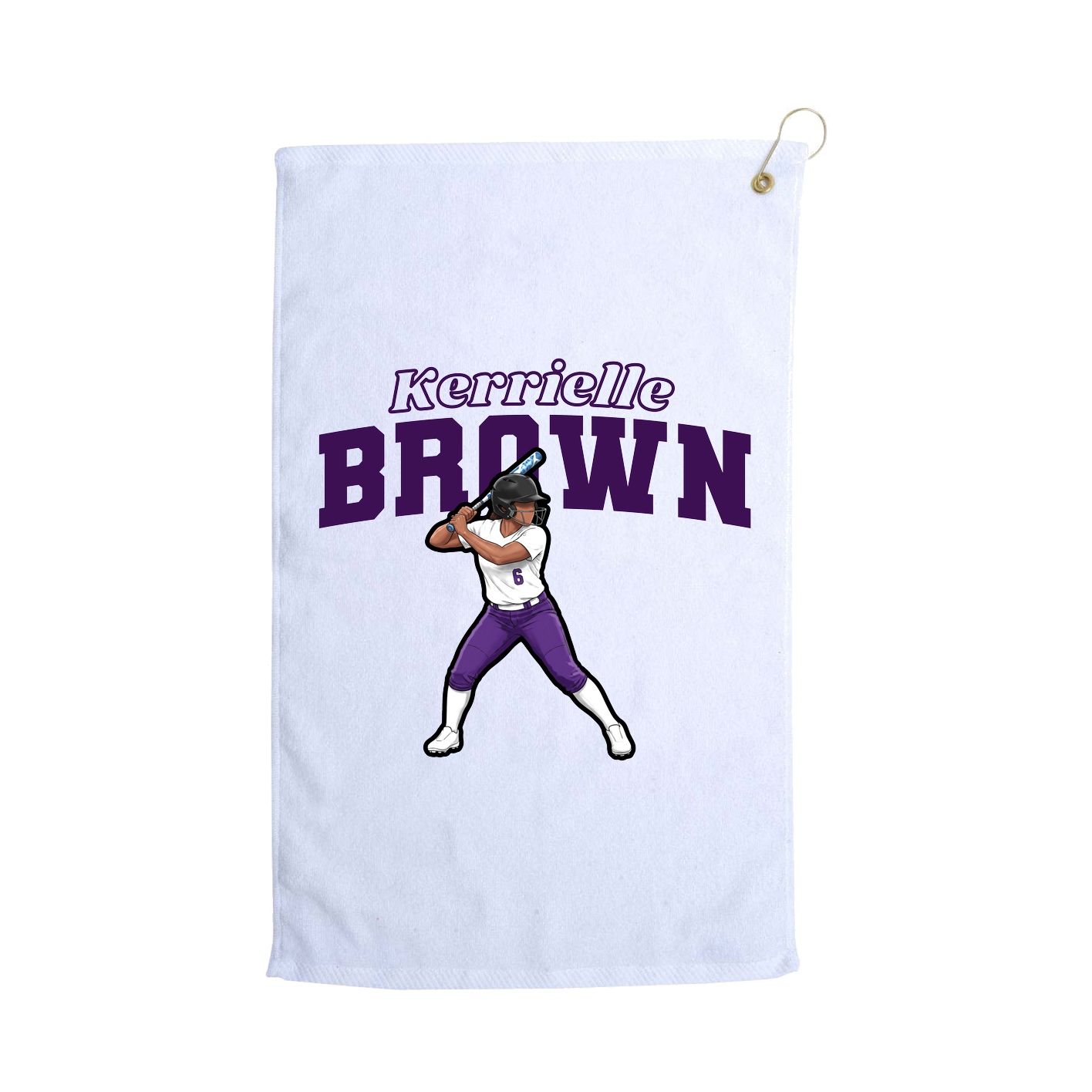 Golf Towel — Name Arch in White