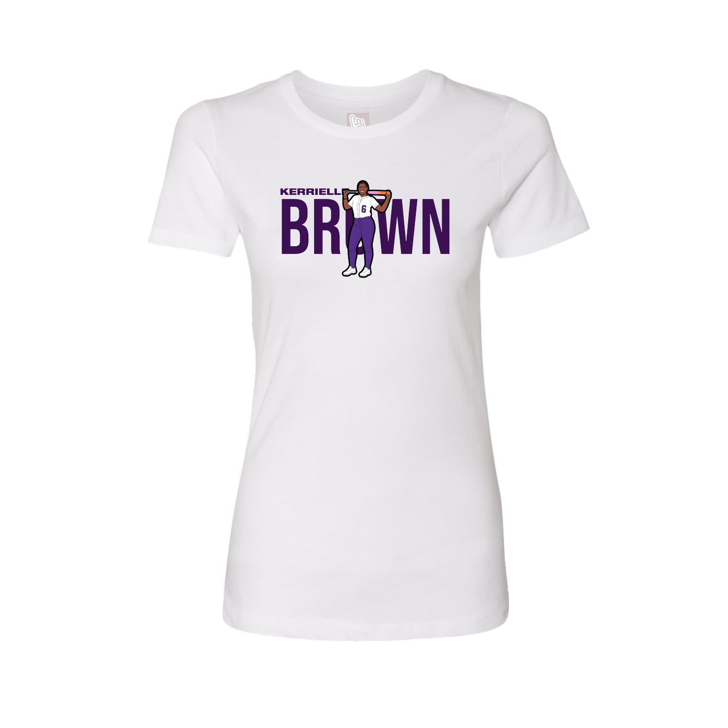 Fitted Women's Tee — Player Name in White