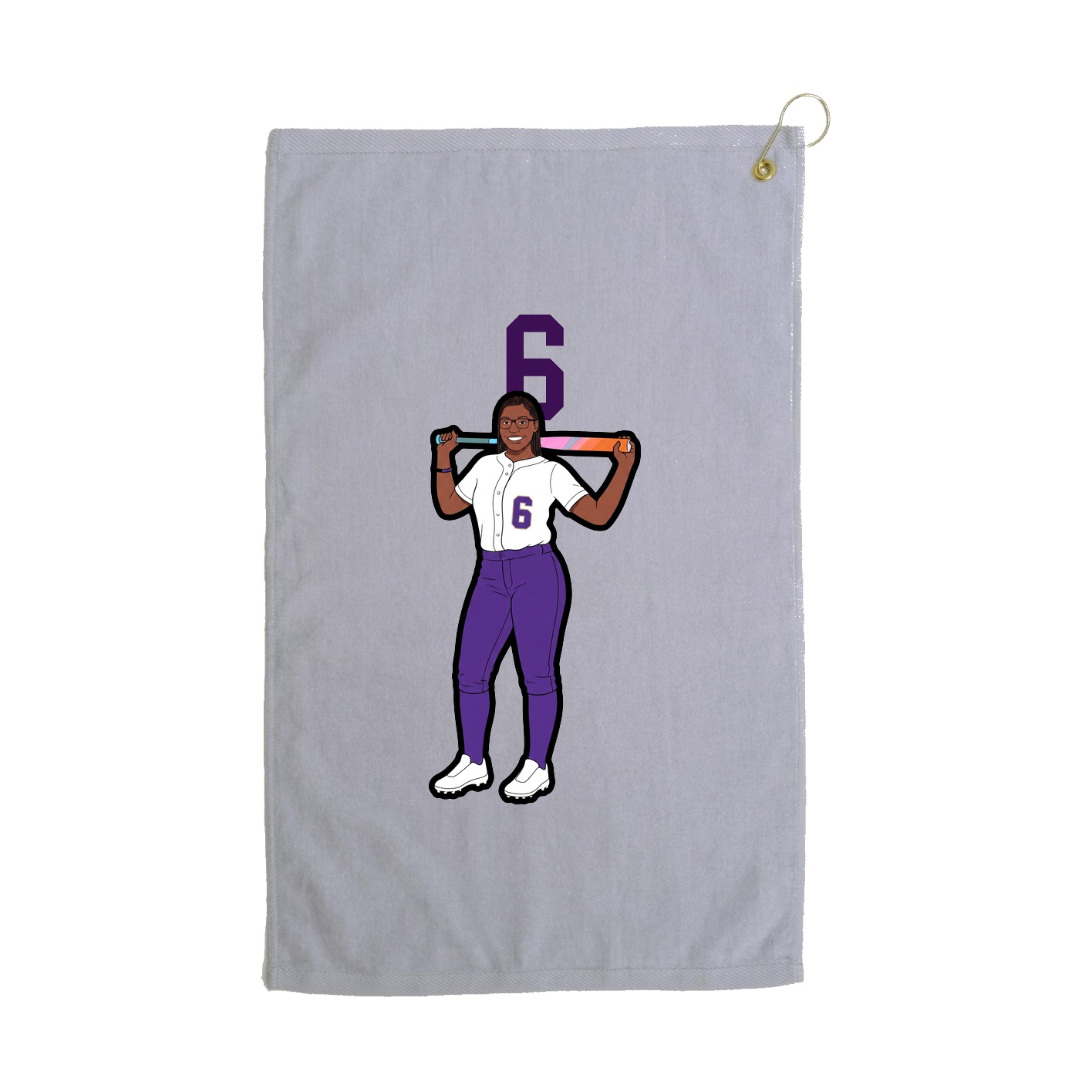 Golf Towel — Number Top in Grey