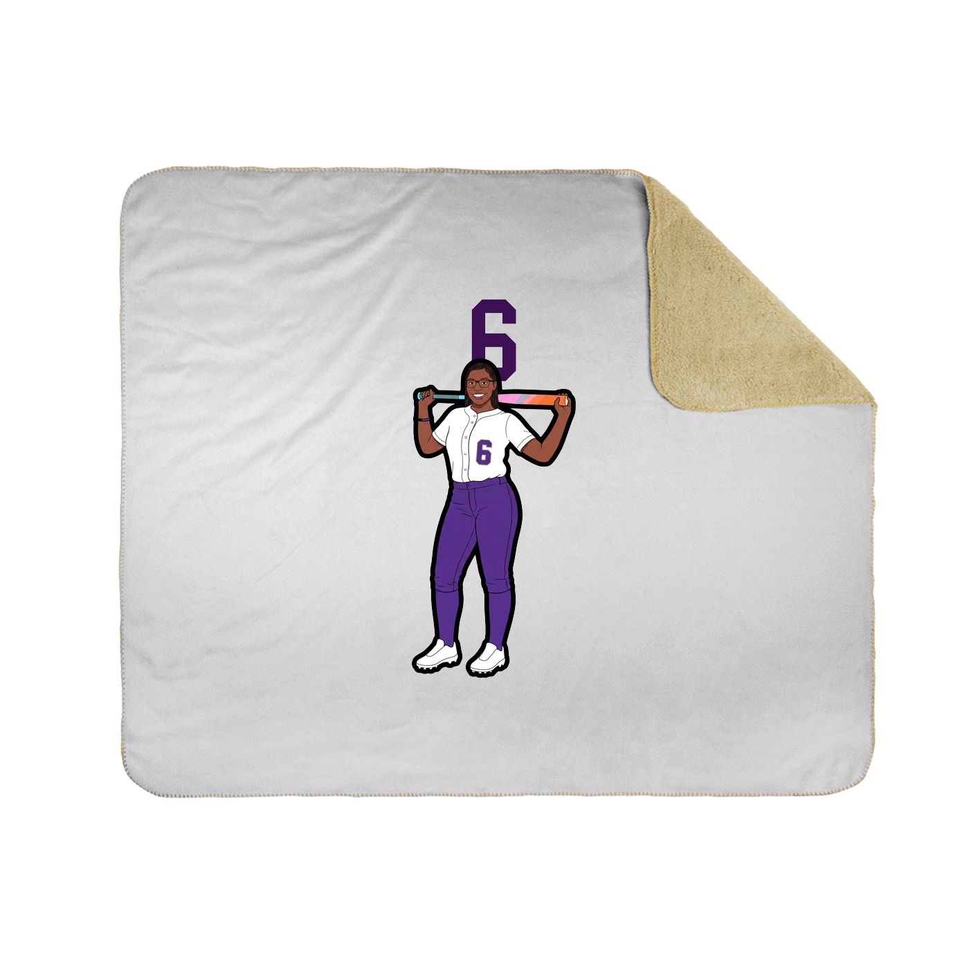 Throw Blanket — Number Top in White