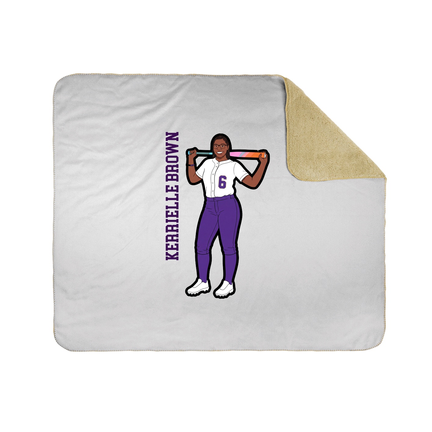 Throw Blanket — Name Vertical in White