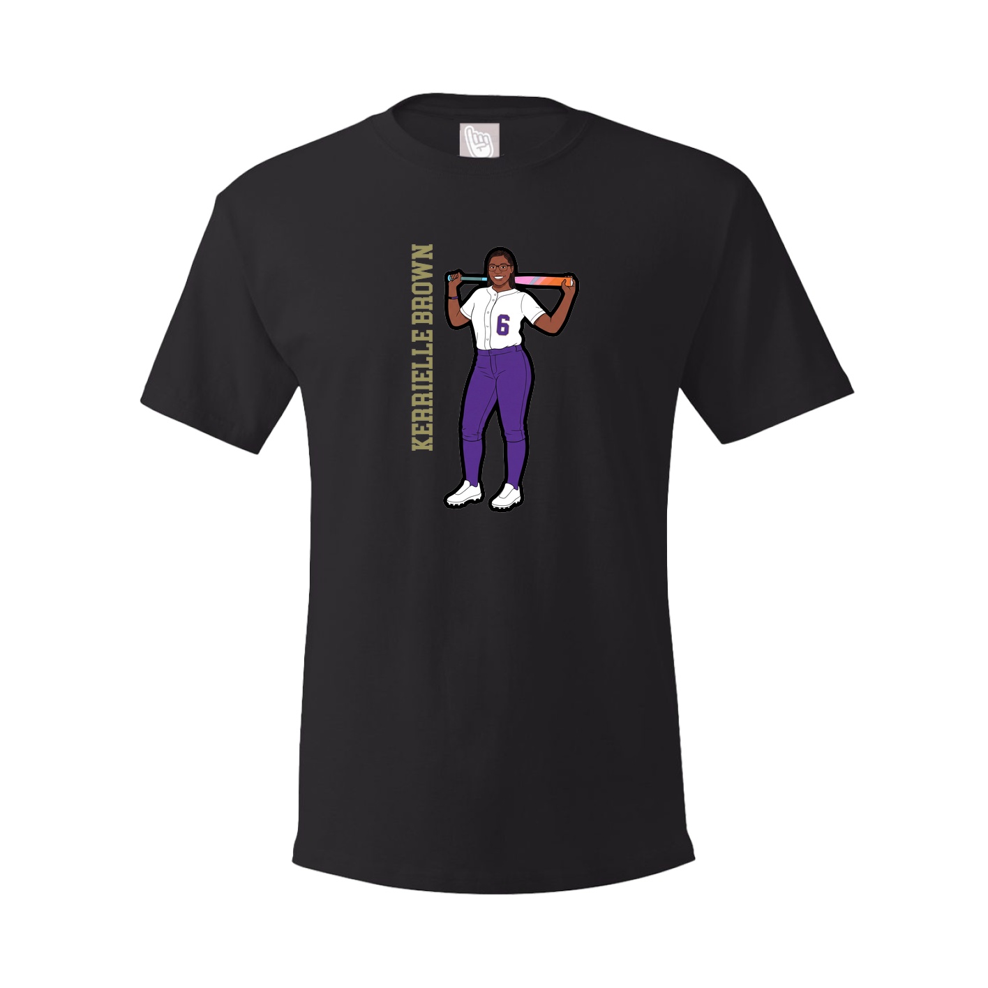 Youth Tee — Name Vertical in Black