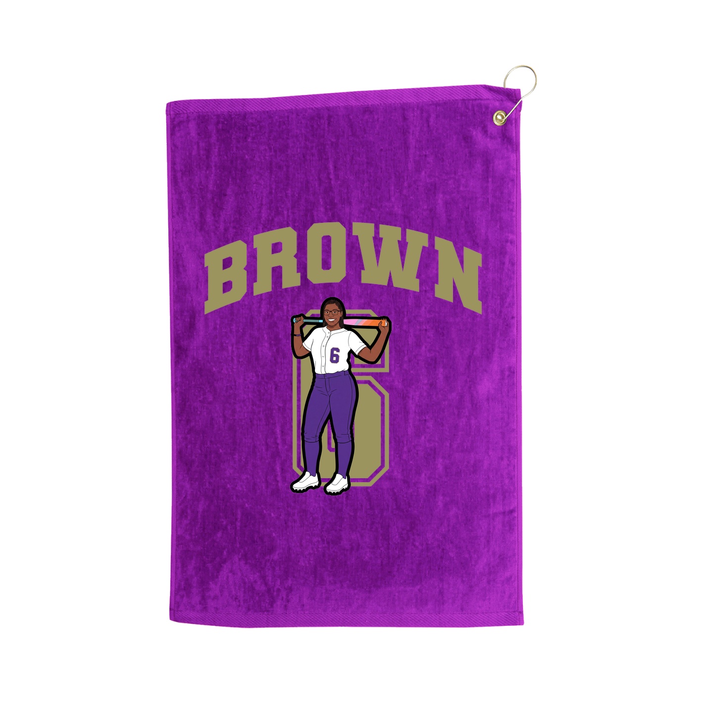 Golf Towel — Number in Purple
