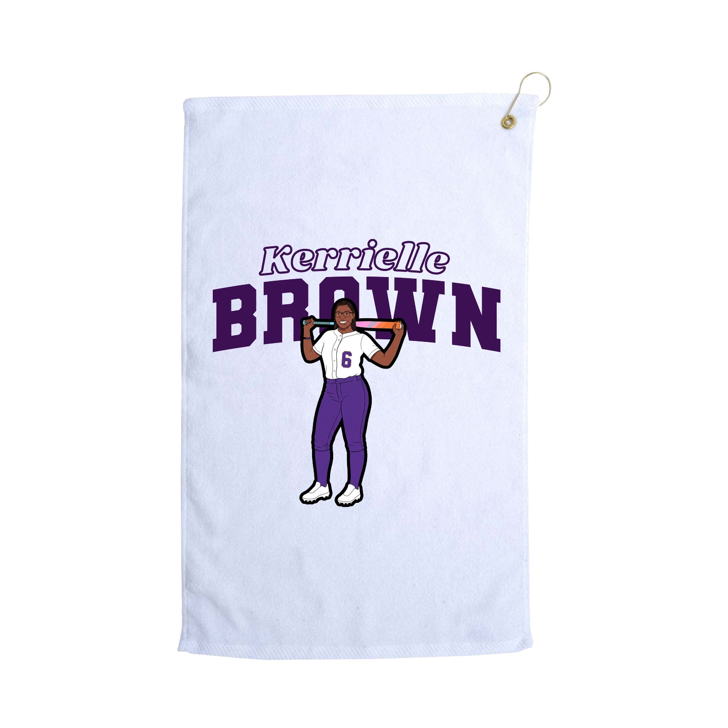 Golf Towel — Name Arch in White