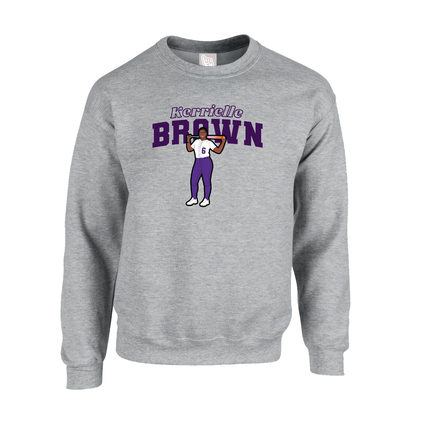 Fleece Crew — Name Arch in Grey