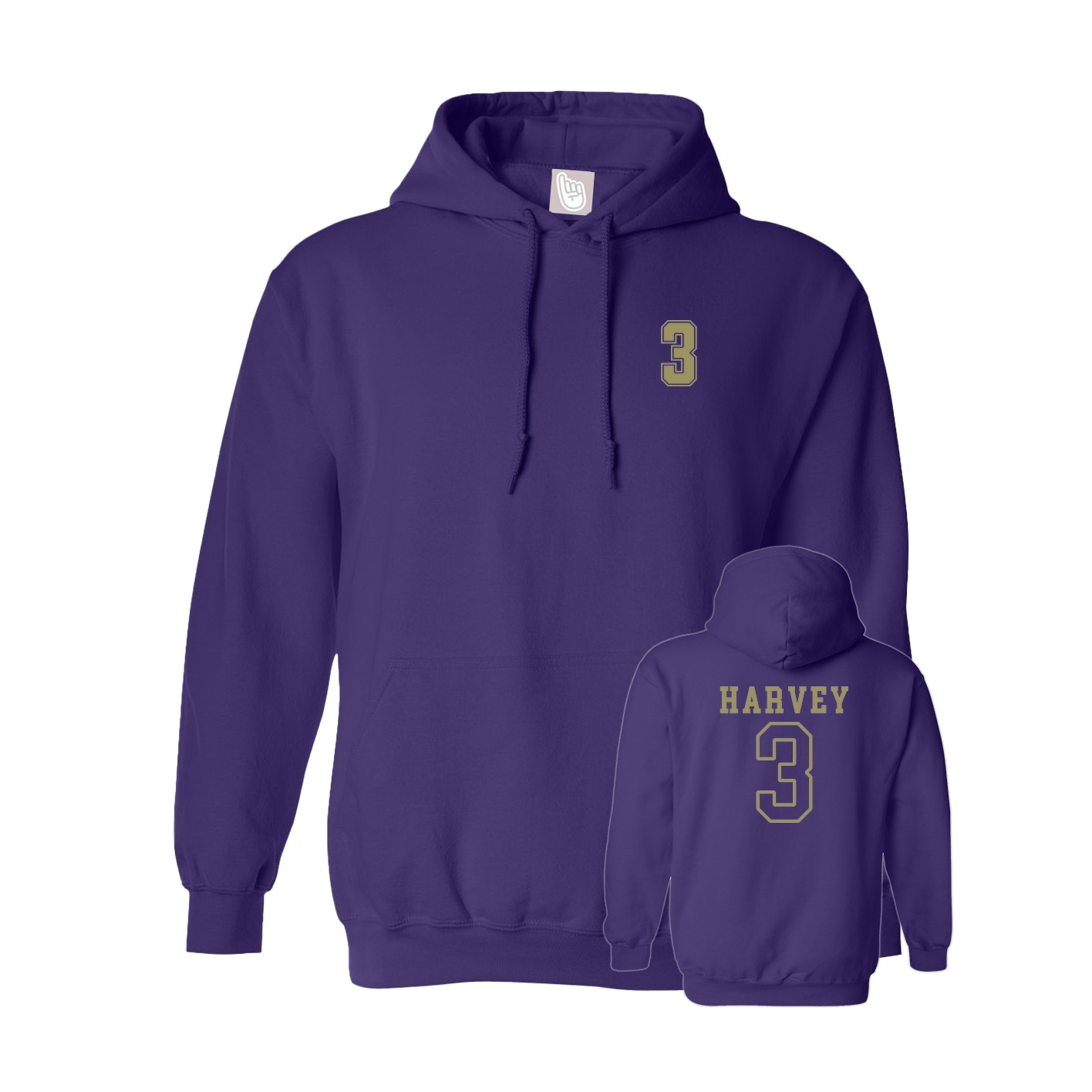 Hoodie — Chest Back in Purple