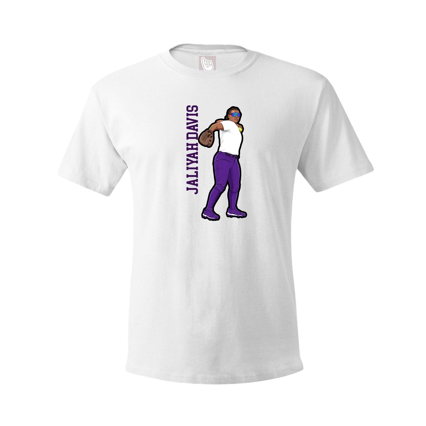 Youth Tee — Name Vertical in White