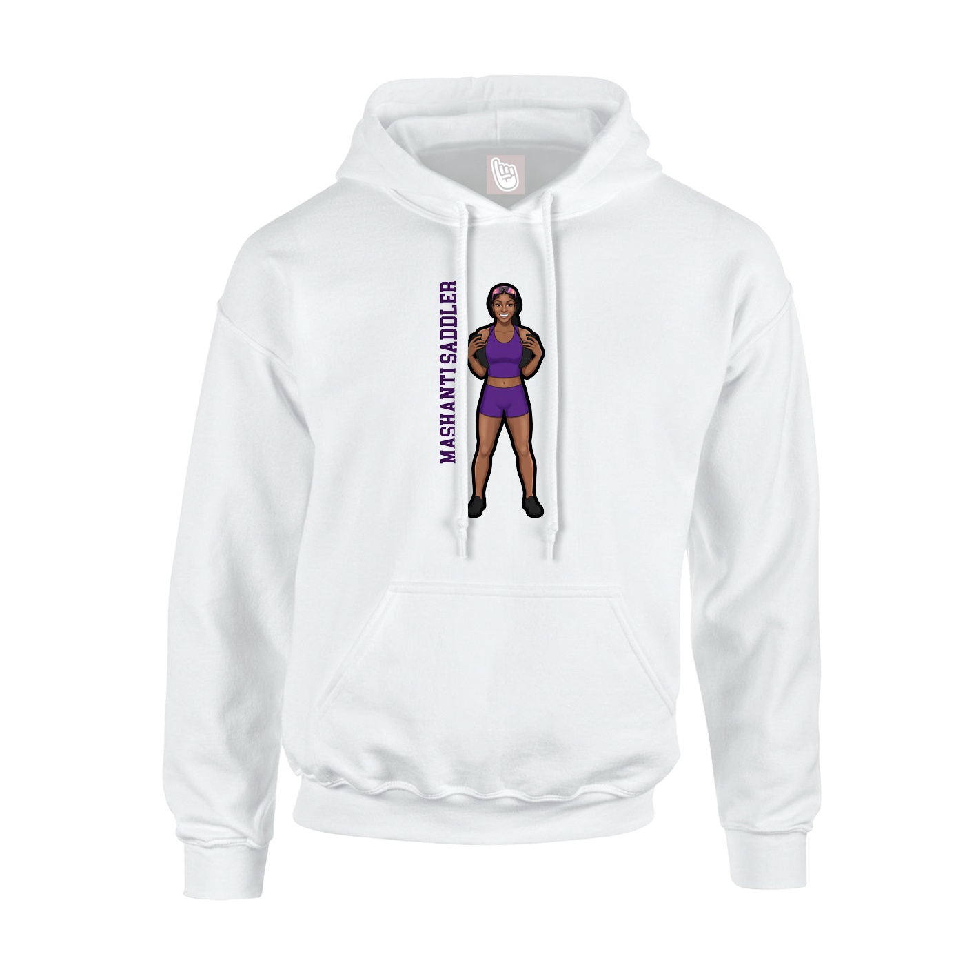 Hoodie — Name Vertical in White