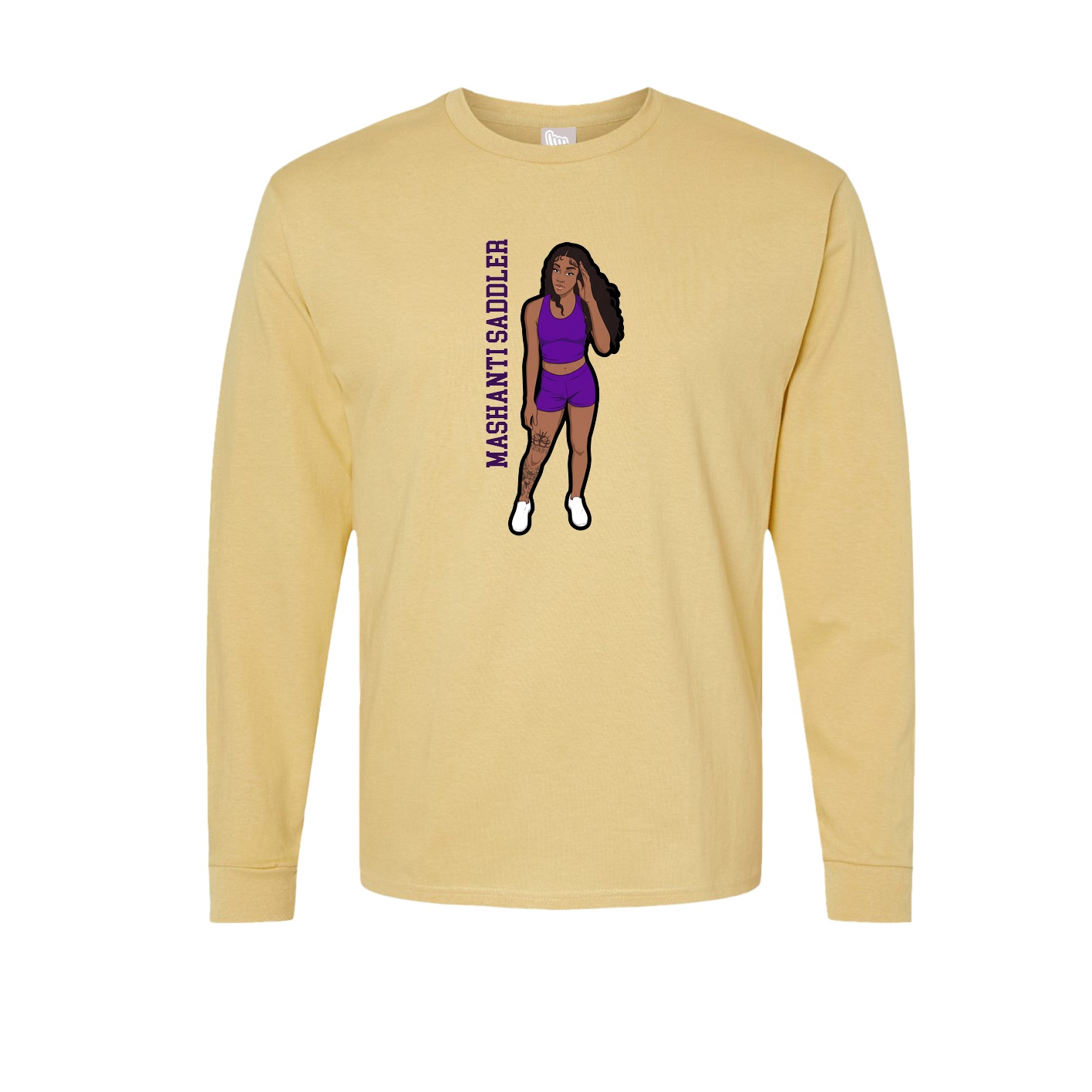 Long Sleeve Tee — Name Vertical in Vegas Gold