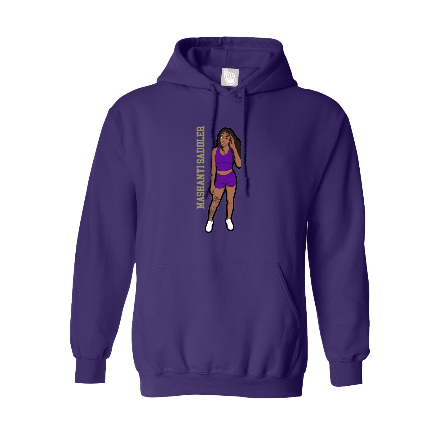 Youth Hoodie — Name Vertical in Purple