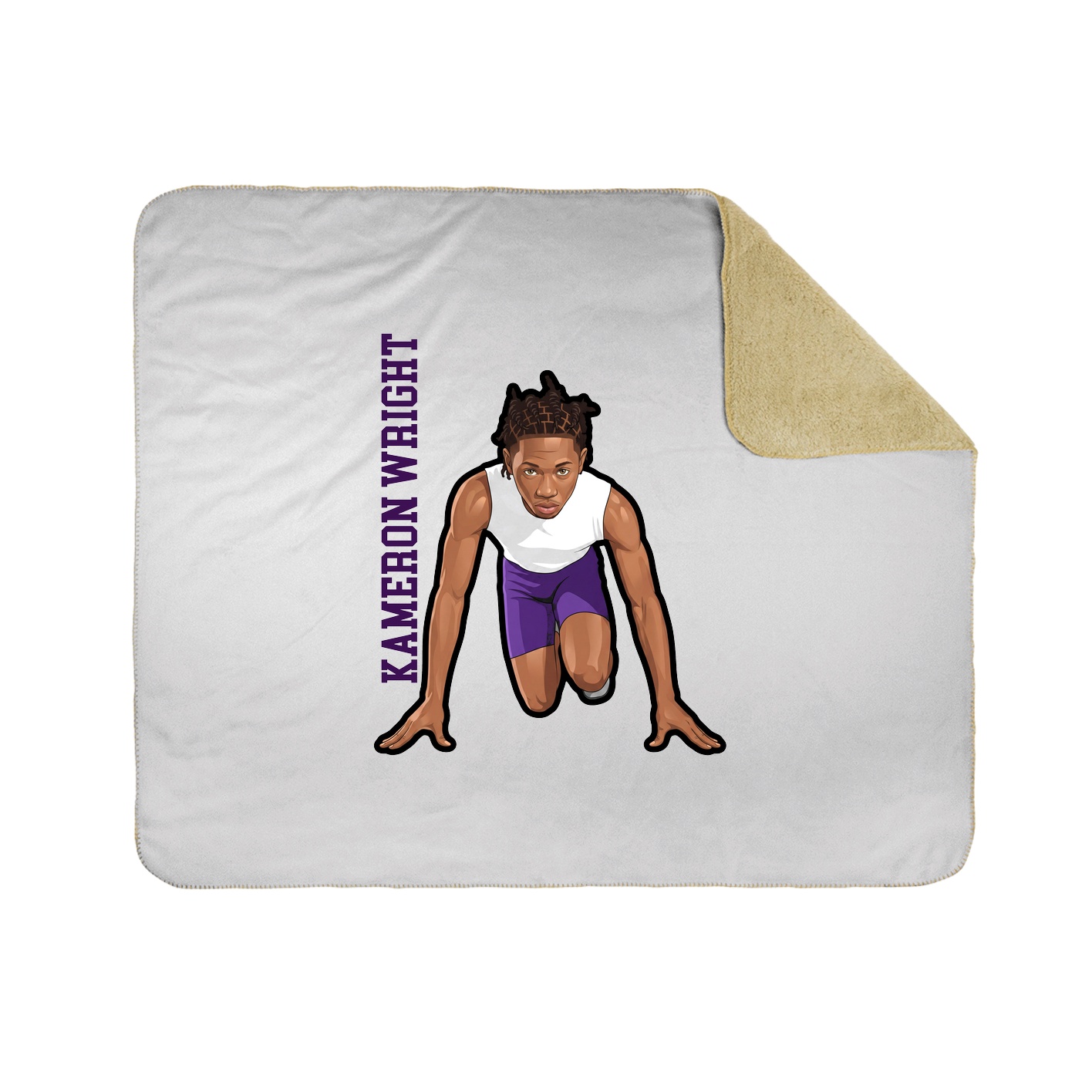 Throw Blanket — Name Vertical in White