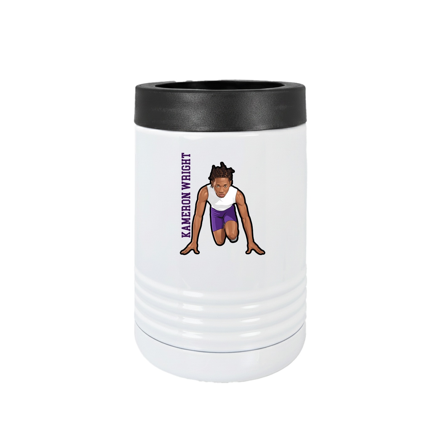 Beverage Holder — Name Vertical in White