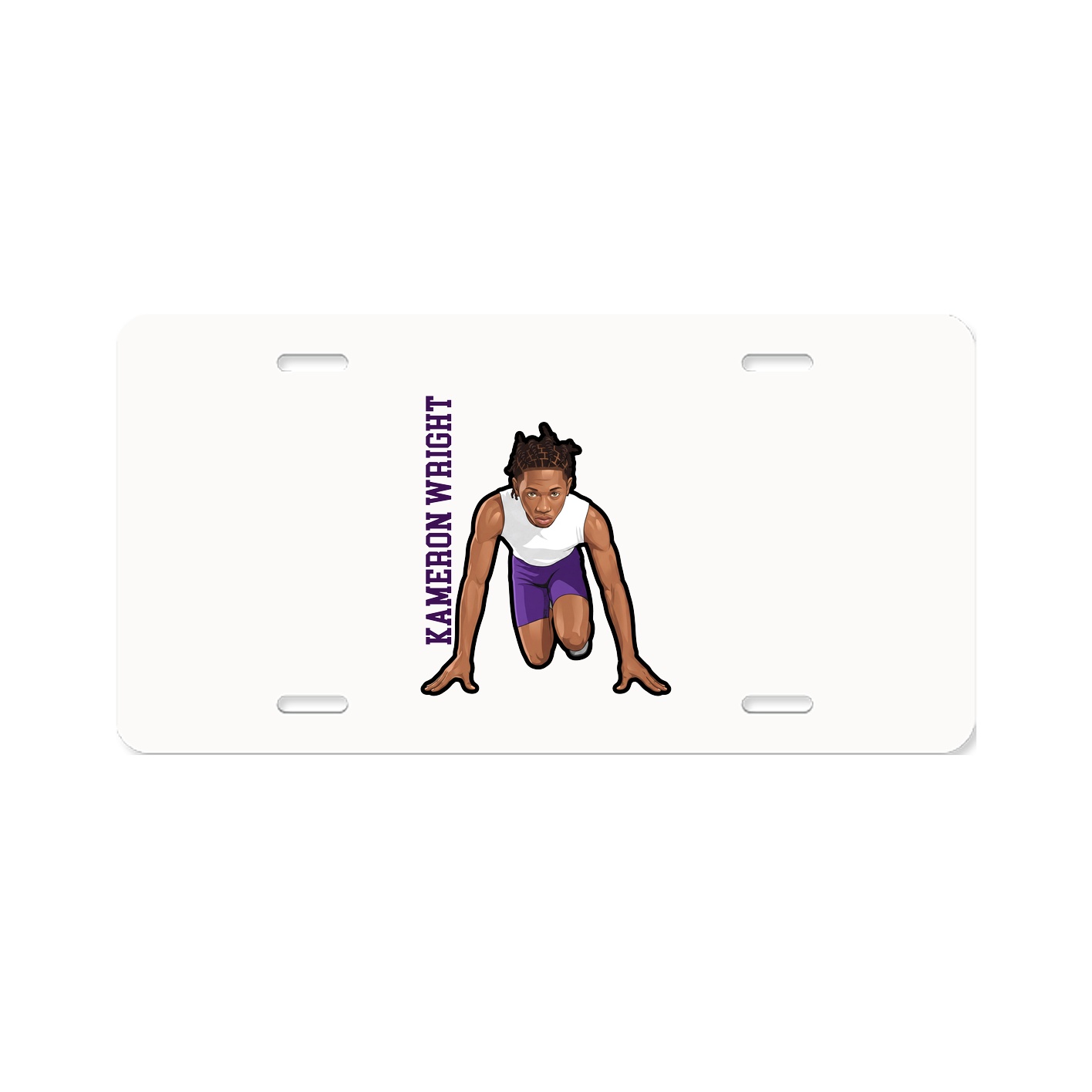 License Plate — Name Vertical in Classic