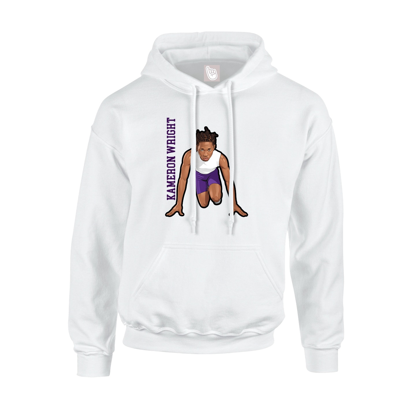 Youth Hoodie — Name Vertical in White