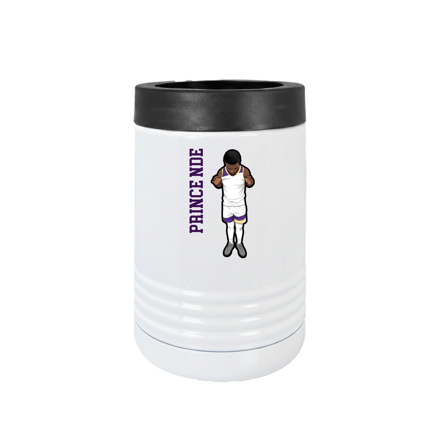Beverage Holder — Name Vertical in White