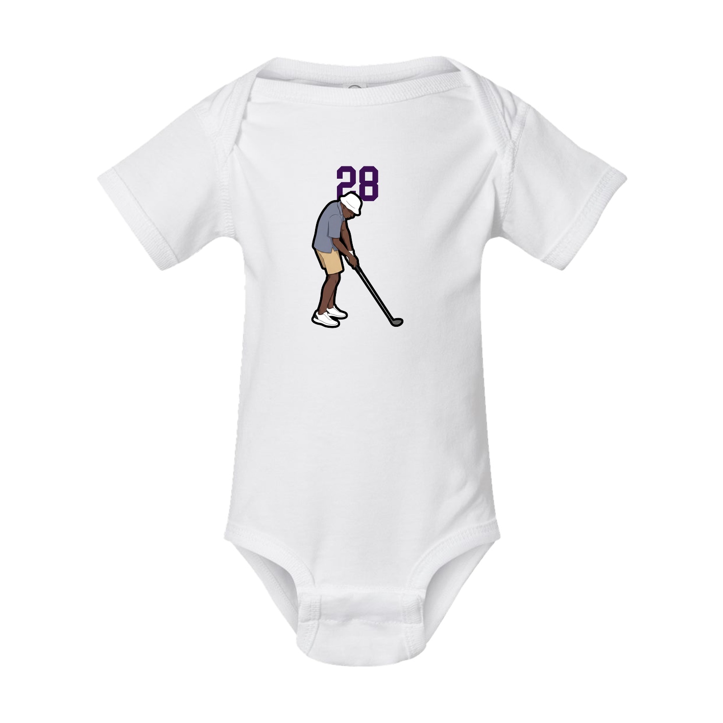 Baby Onesie — Number Top in White