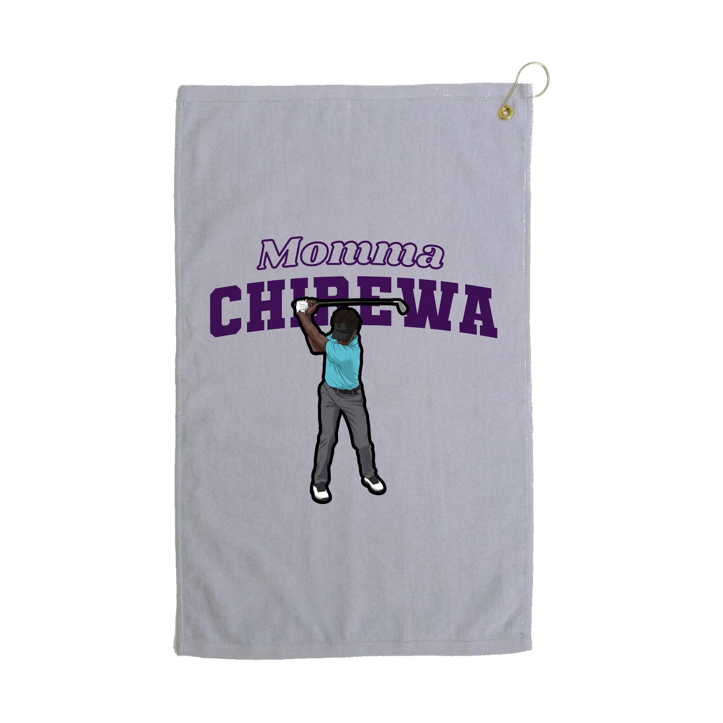 Golf Towel — Mothers Day Block in Grey