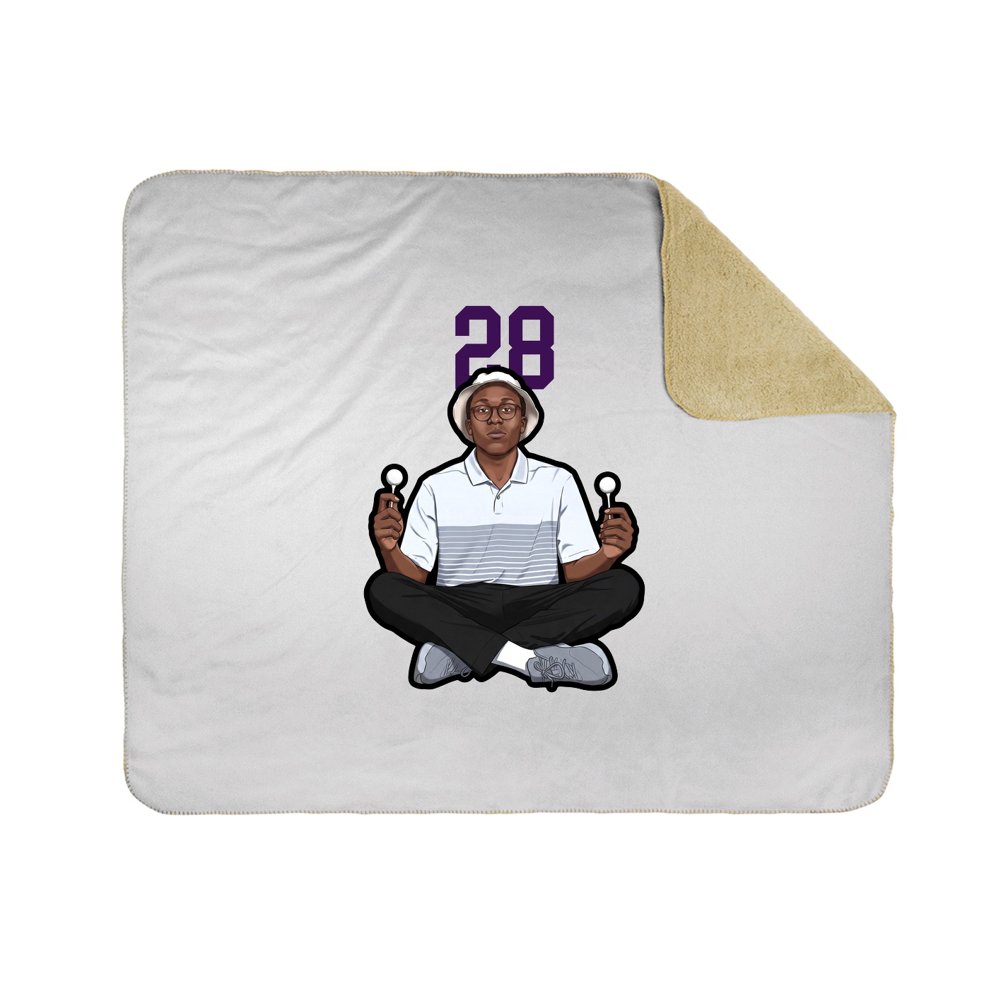 Throw Blanket — Number Top in White