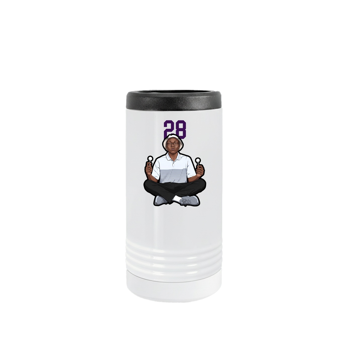 Slim Beverage Holder — Number Top in White