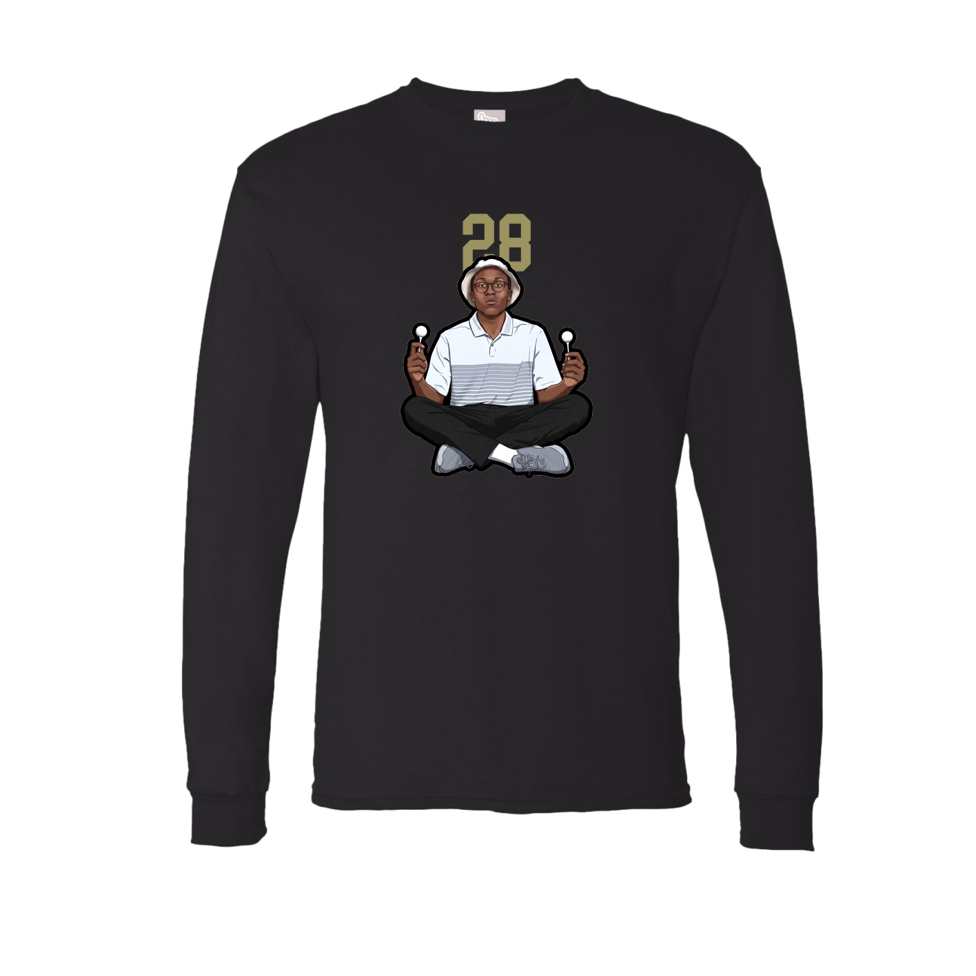 Long Sleeve Tee — Number Top in Black