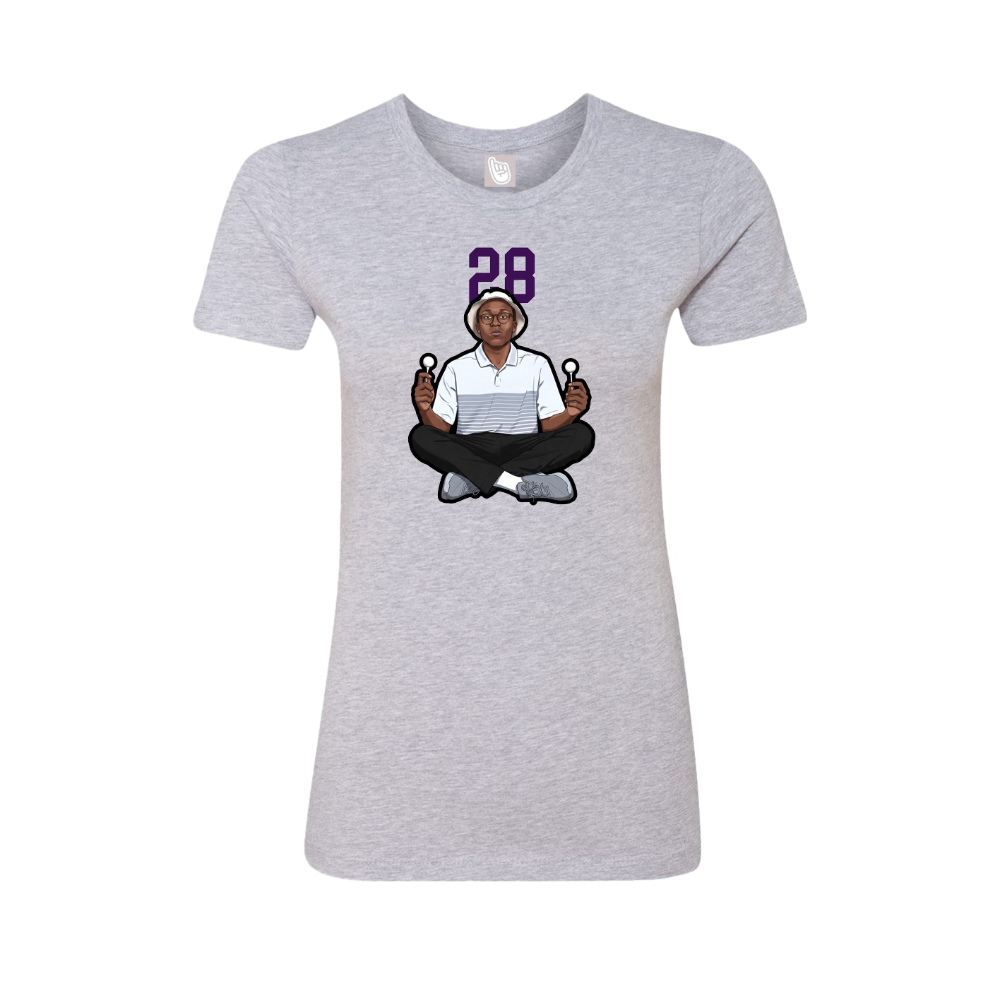 Womens Tee — Number Top in Grey