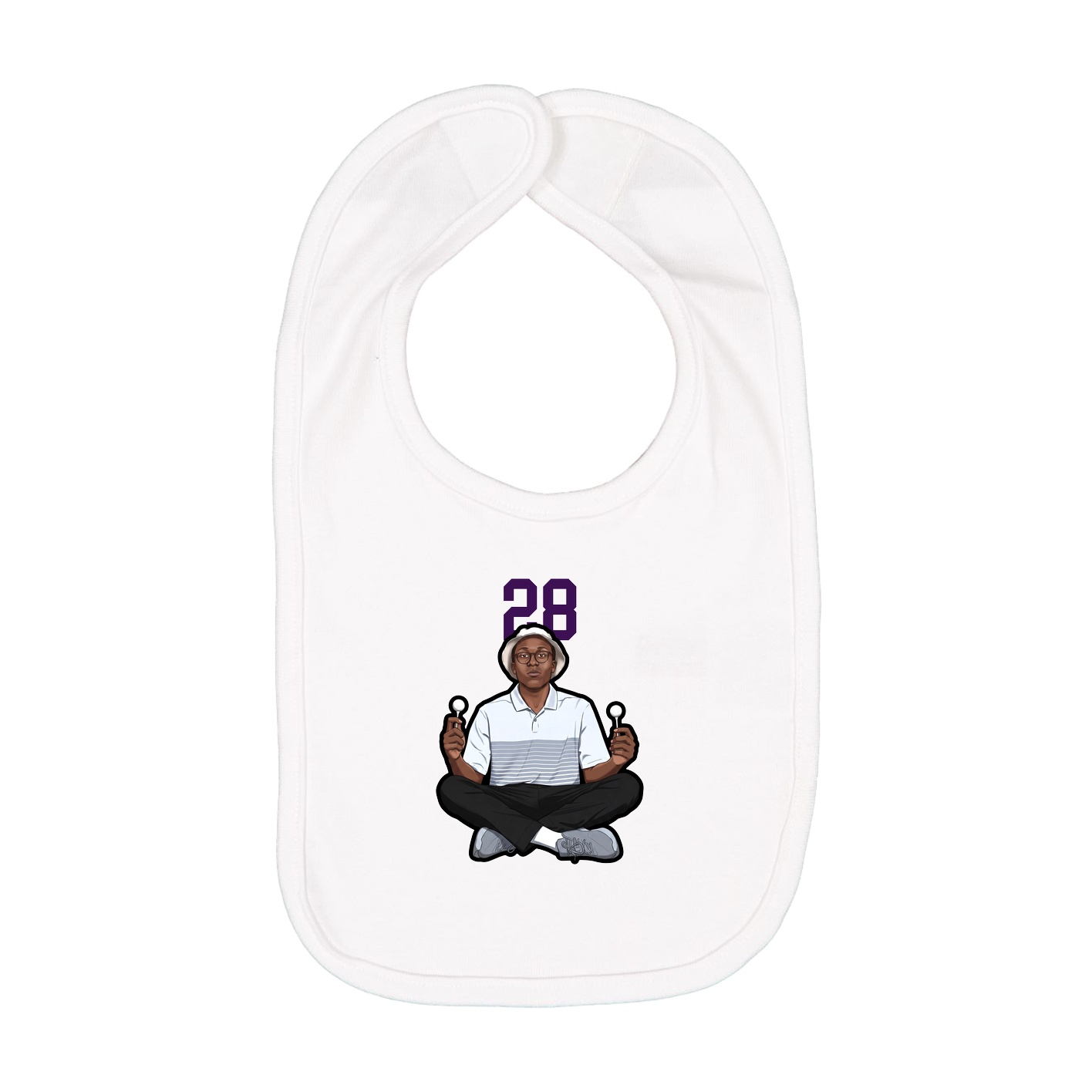 Infant Bib — Number Top in White