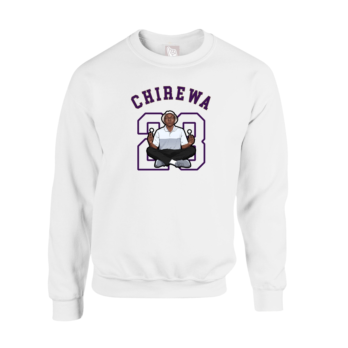Fleece Crew — Shirsey Arch in White