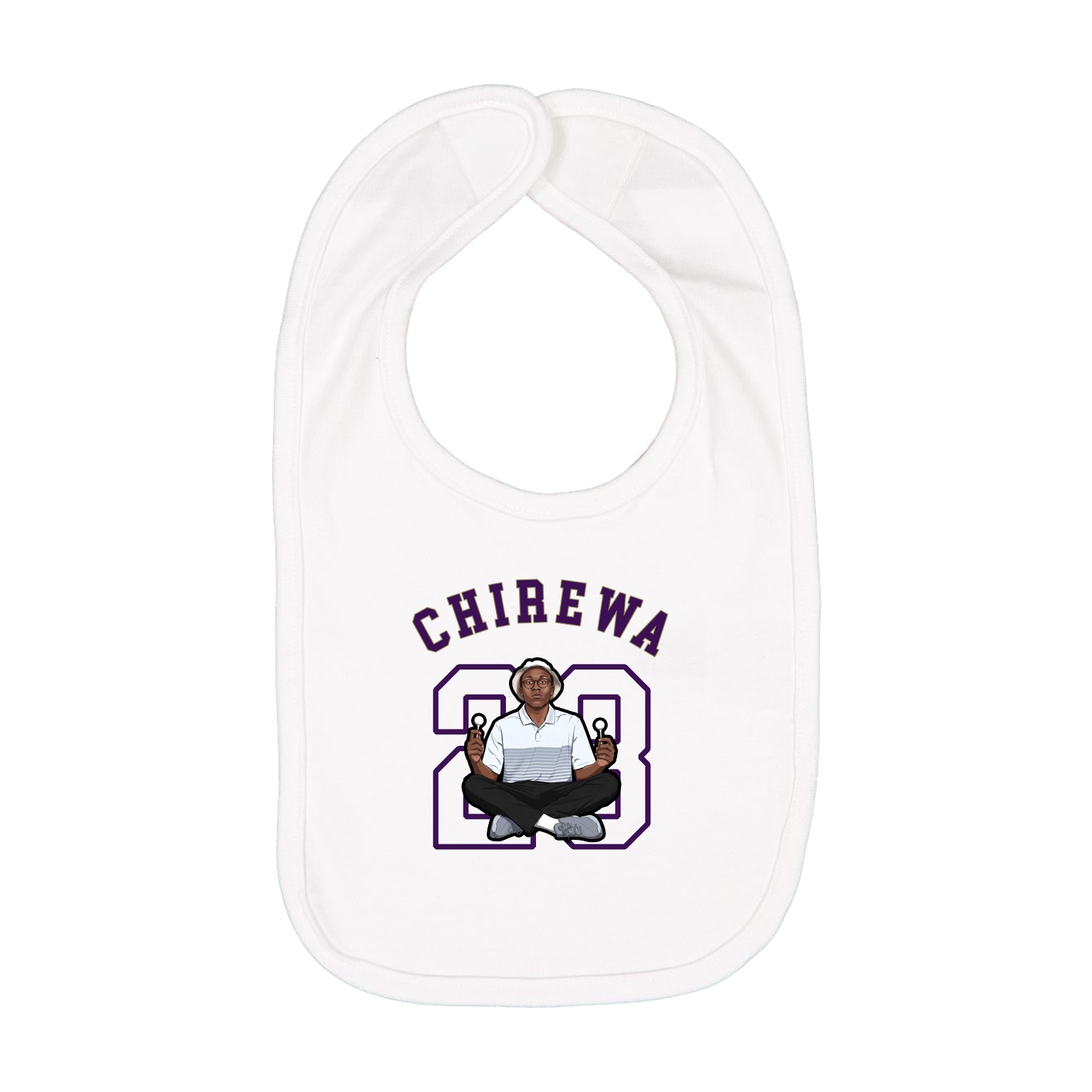 Infant Bib — Shirsey Arch in White