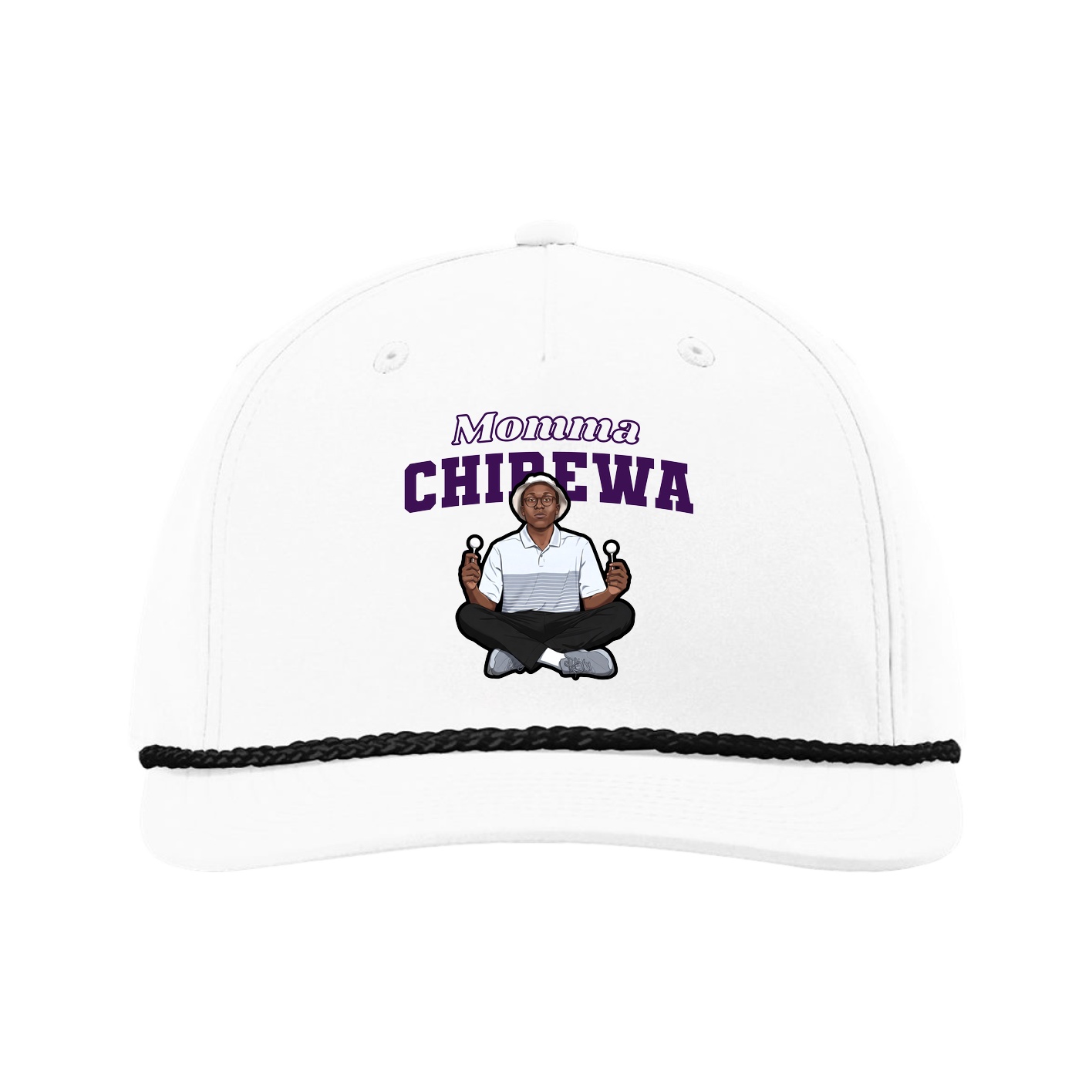 Five-Panel Classic Rope Cap — Mothers Day Block in White