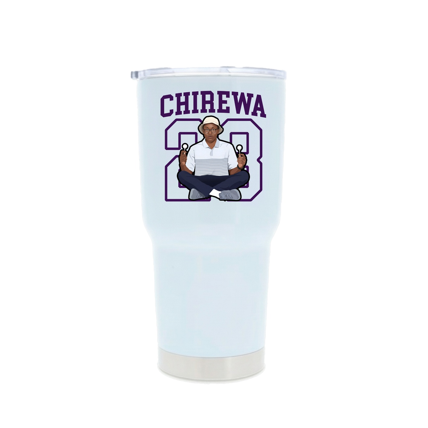 30oz Stainless Steel Tumbler — Shirsey in White