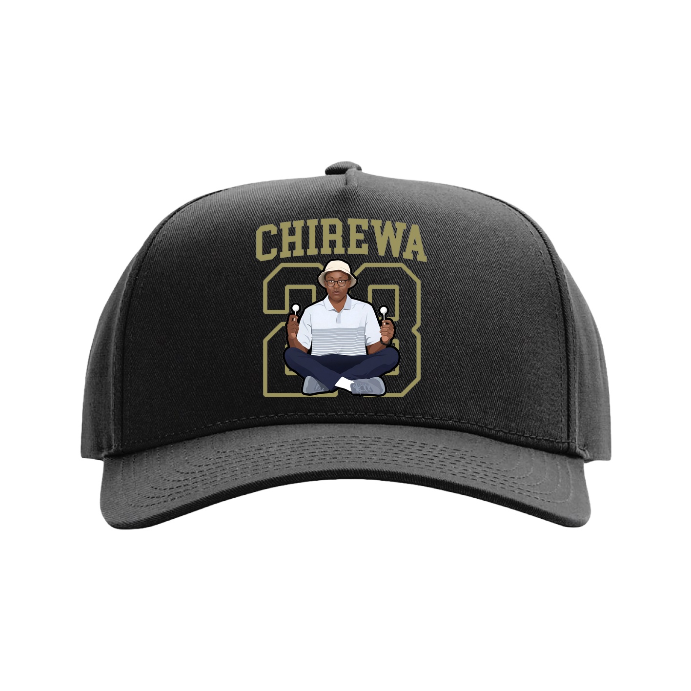 Full Fabric Five-Panel Champ Cap — Shirsey in Black