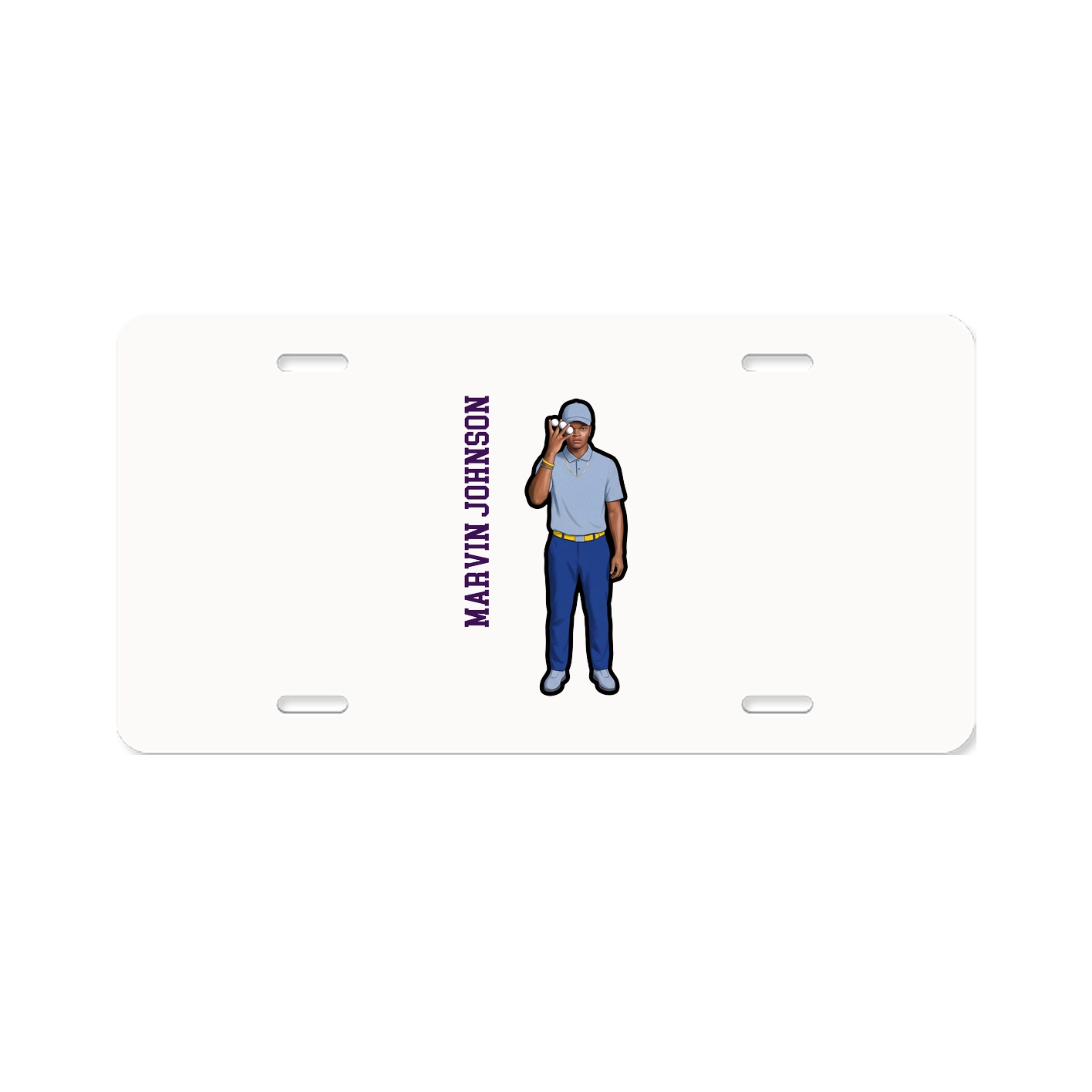 License Plate — Name Vertical in Classic