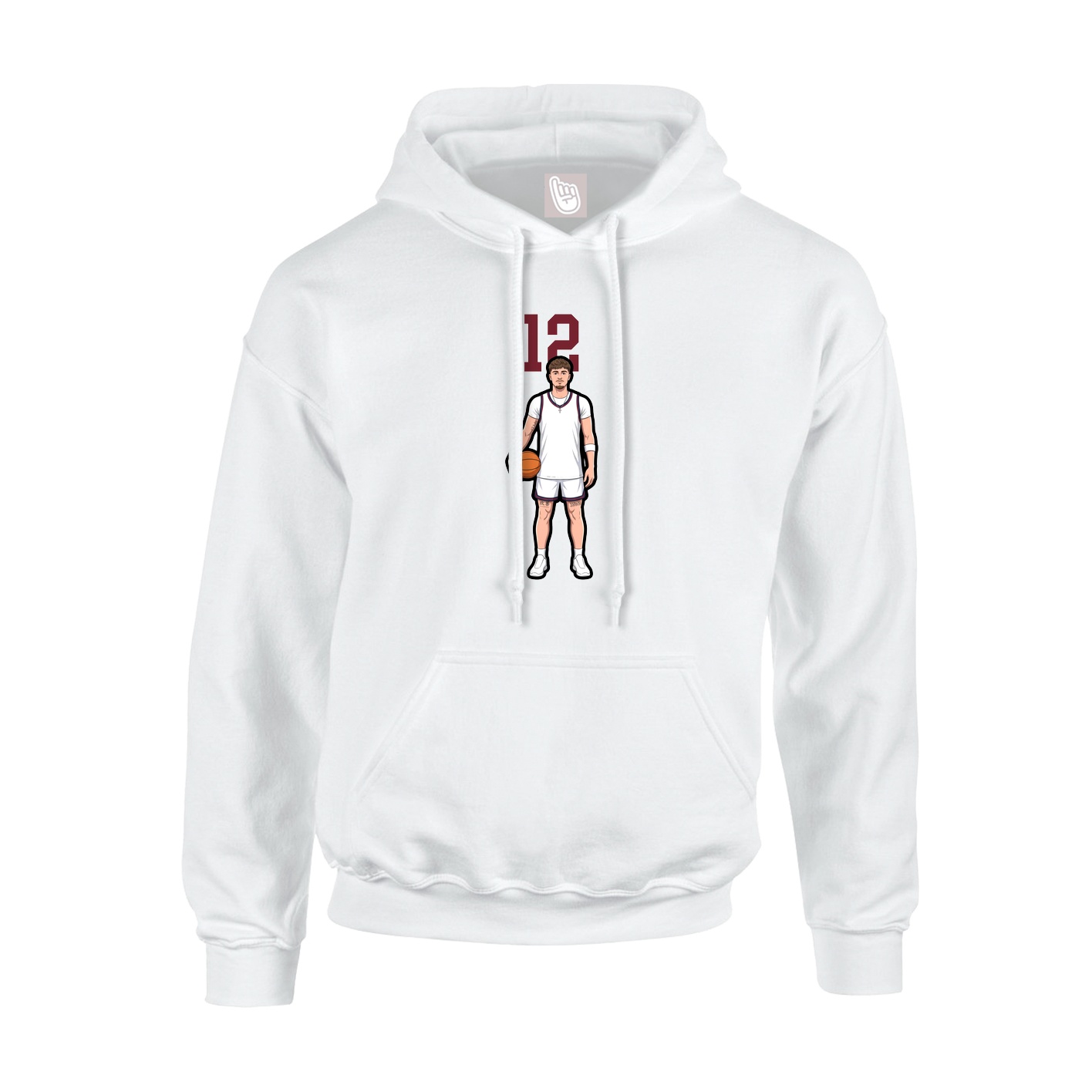 Youth Hoodie — Number Top in White