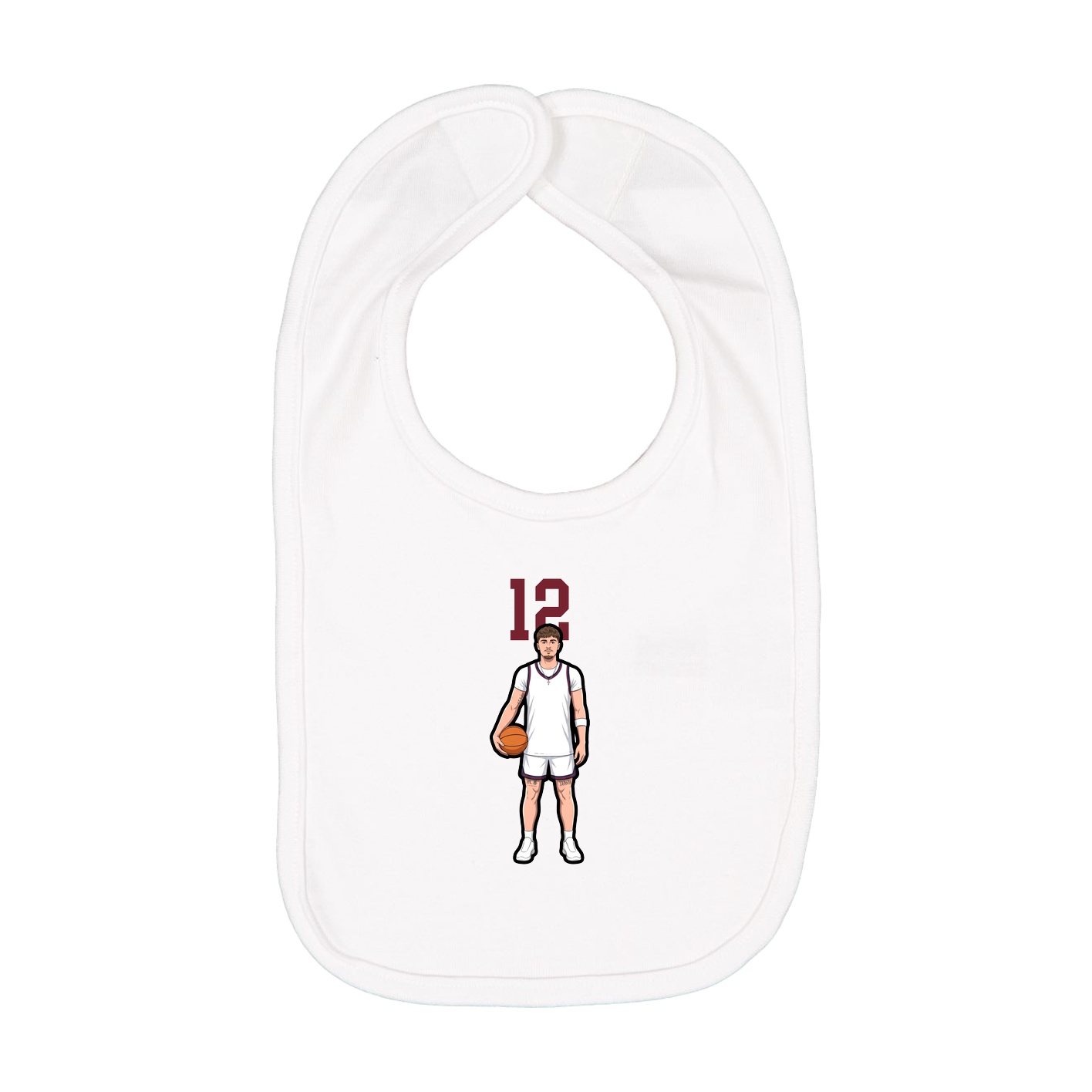 Infant Bib — Number Top in White