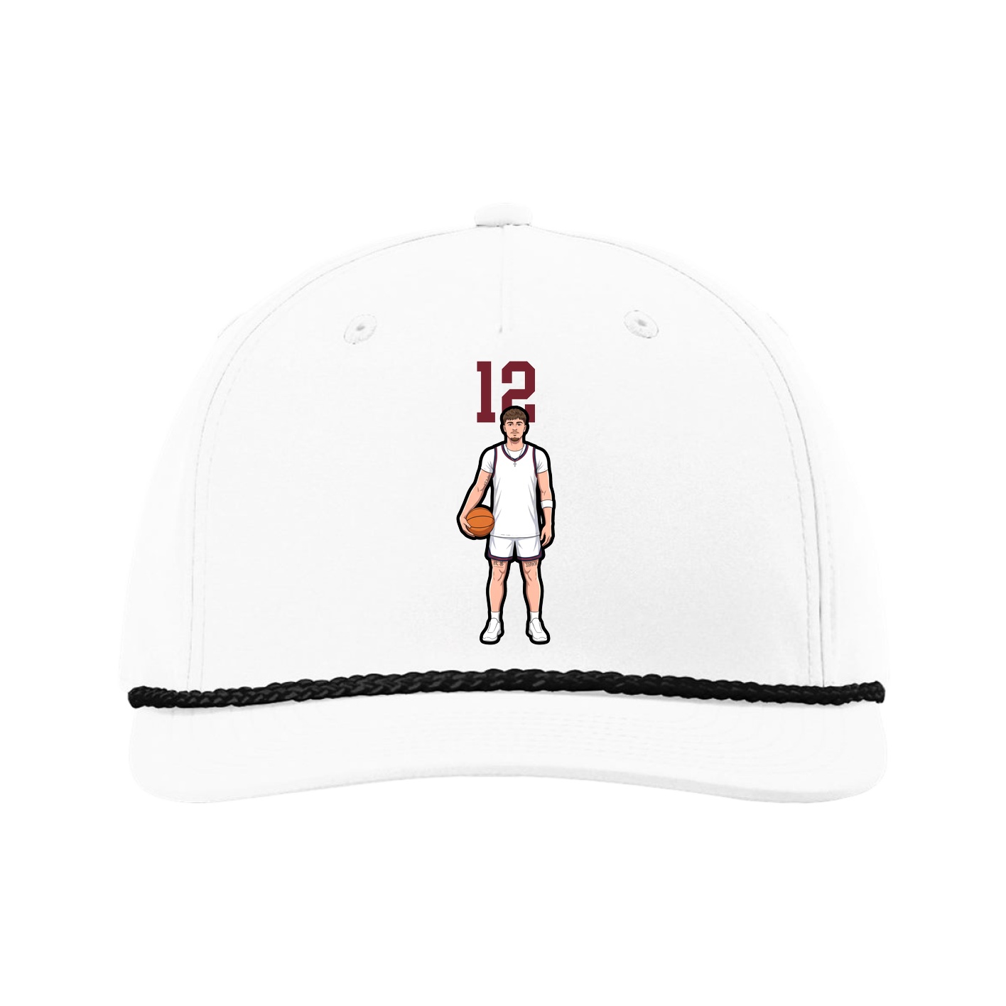 Five-Panel Classic Rope Cap — Number Top in White