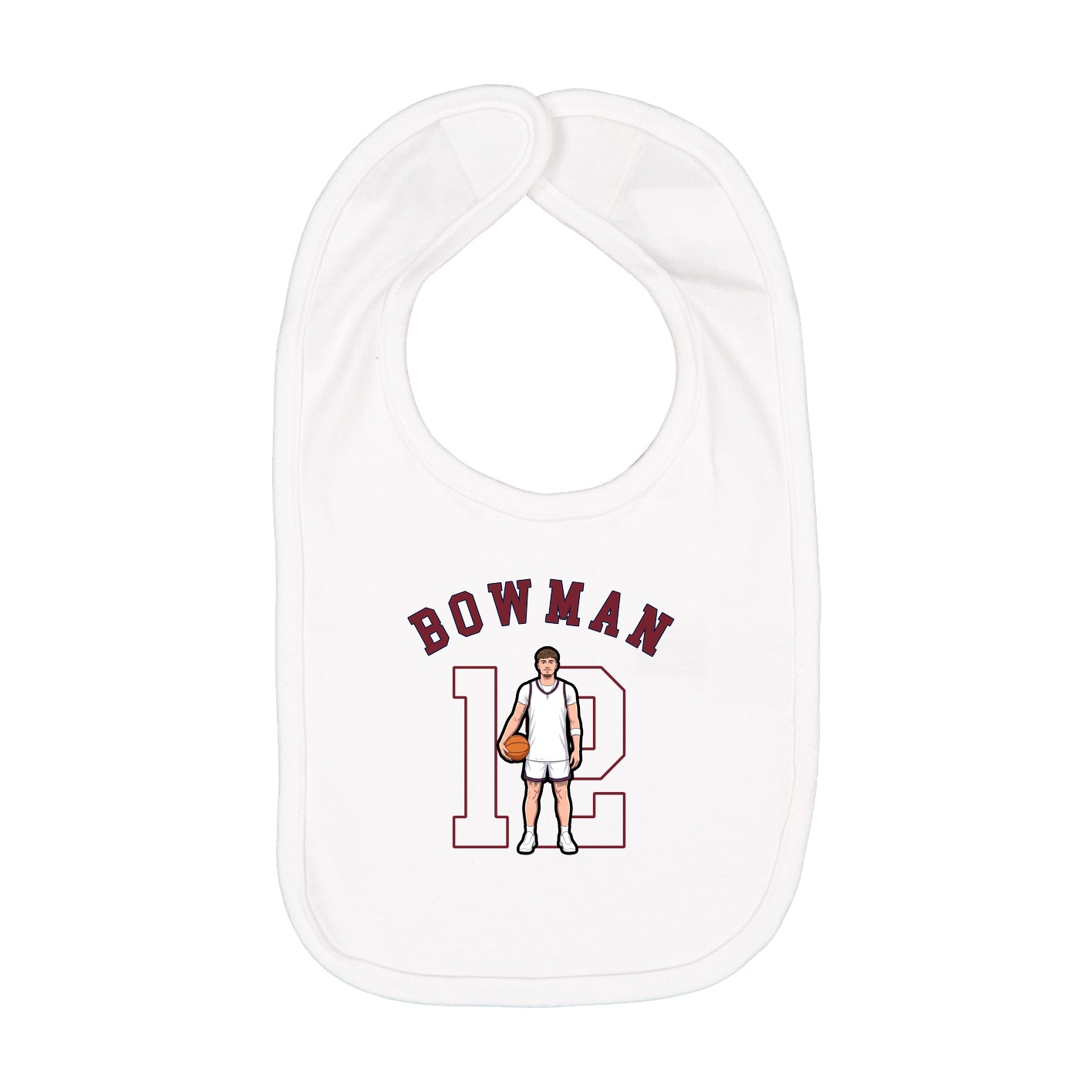 Infant Bib — Shirsey Arch in White