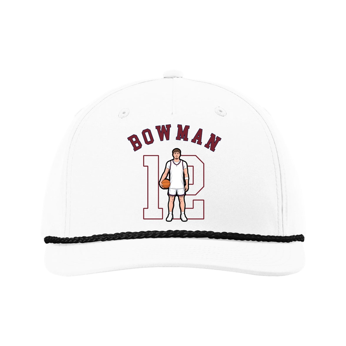 Five-Panel Classic Rope Cap — Shirsey Arch in White