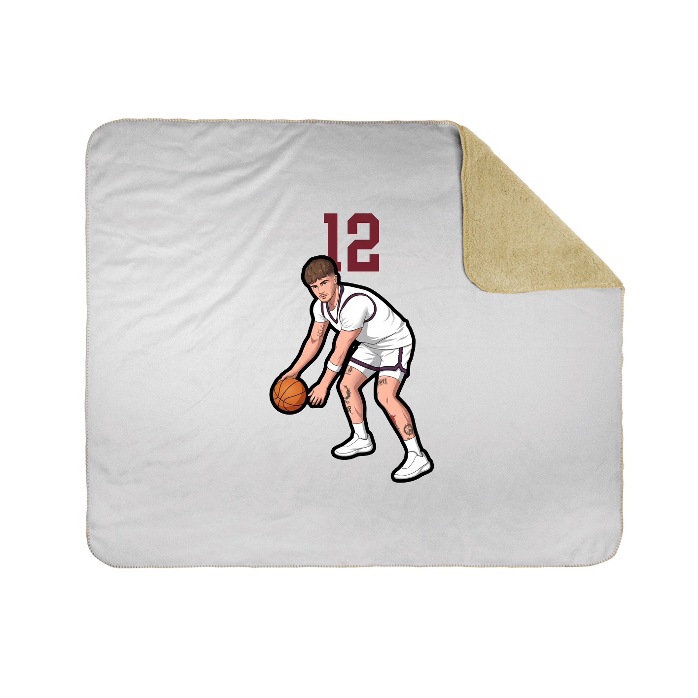 Throw Blanket — Number Top in White