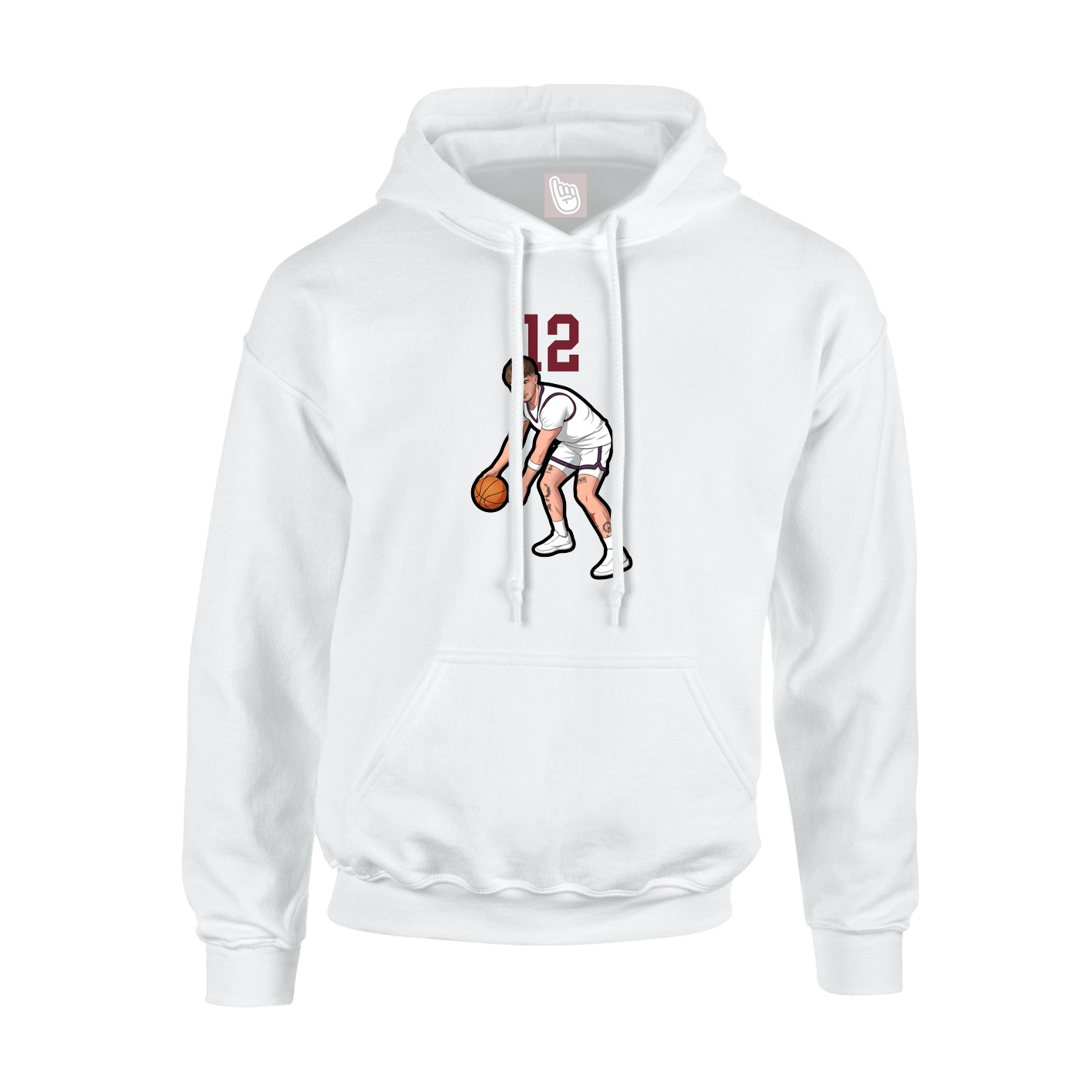 Hoodie — Number Top in White