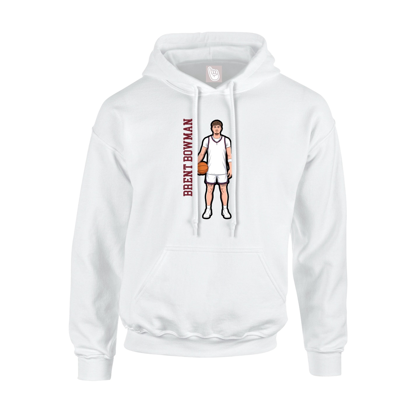 Hoodie — Name Vertical in White