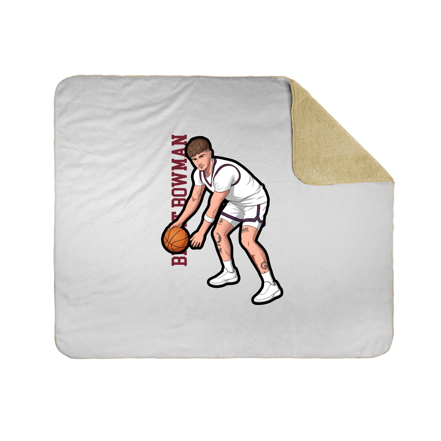 Throw Blanket — Name Vertical in White