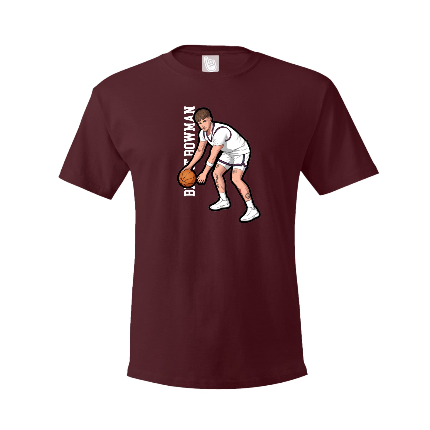 Youth Tee — Name Vertical in Maroon