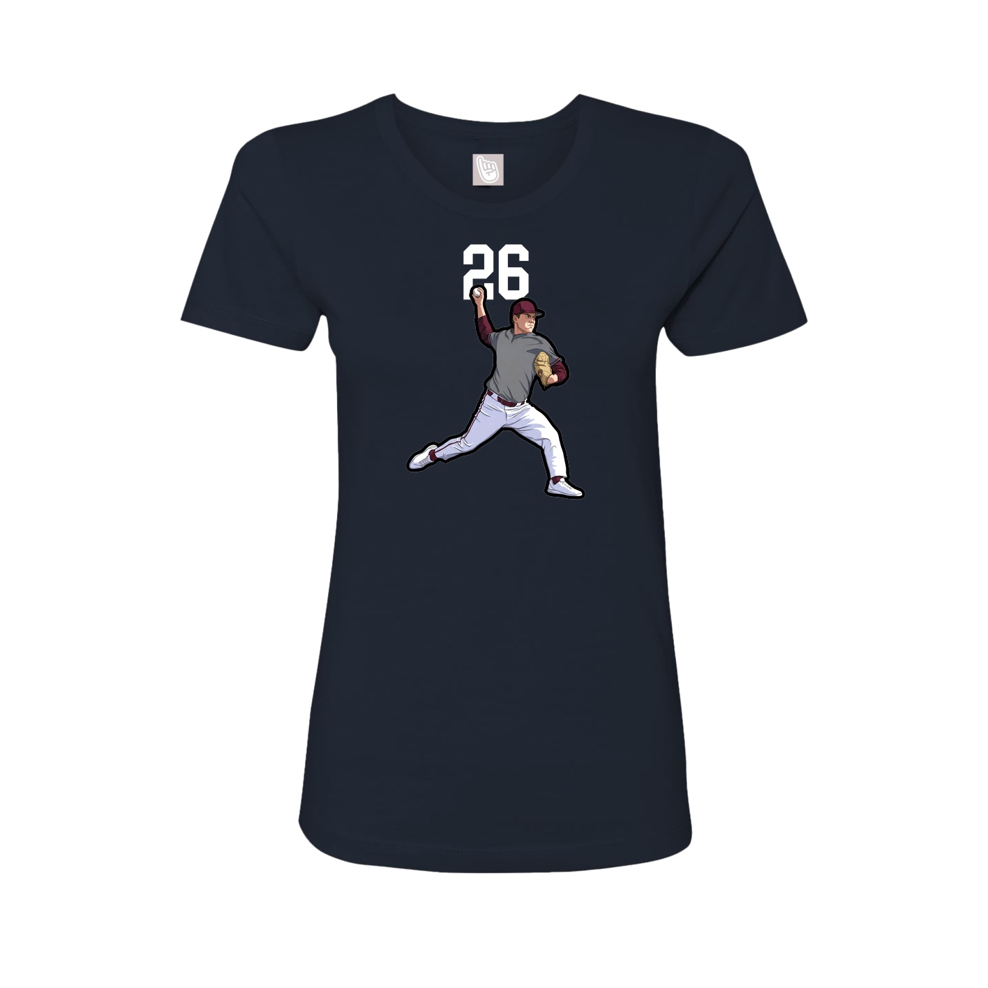 Fitted Women's Tee — Number Top in Navy