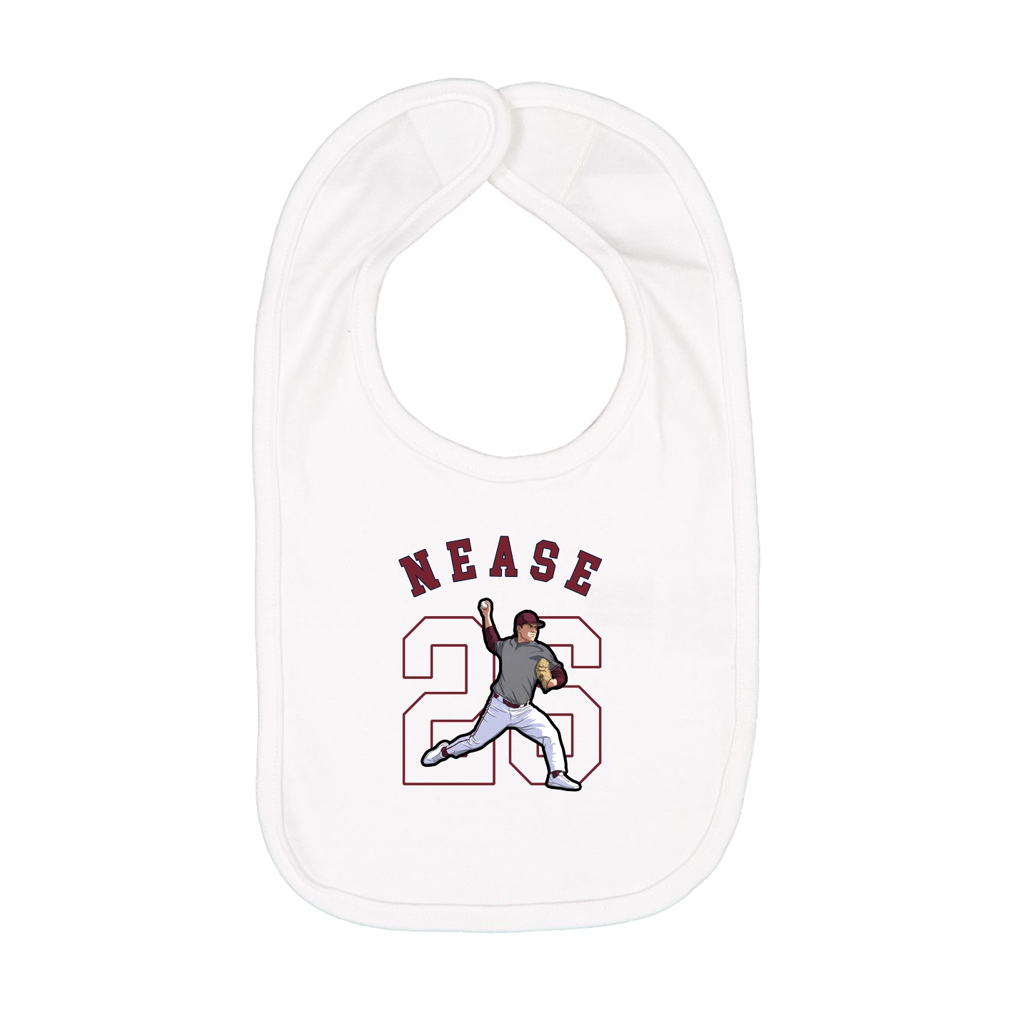 Infant Bib — Shirsey Arch in White
