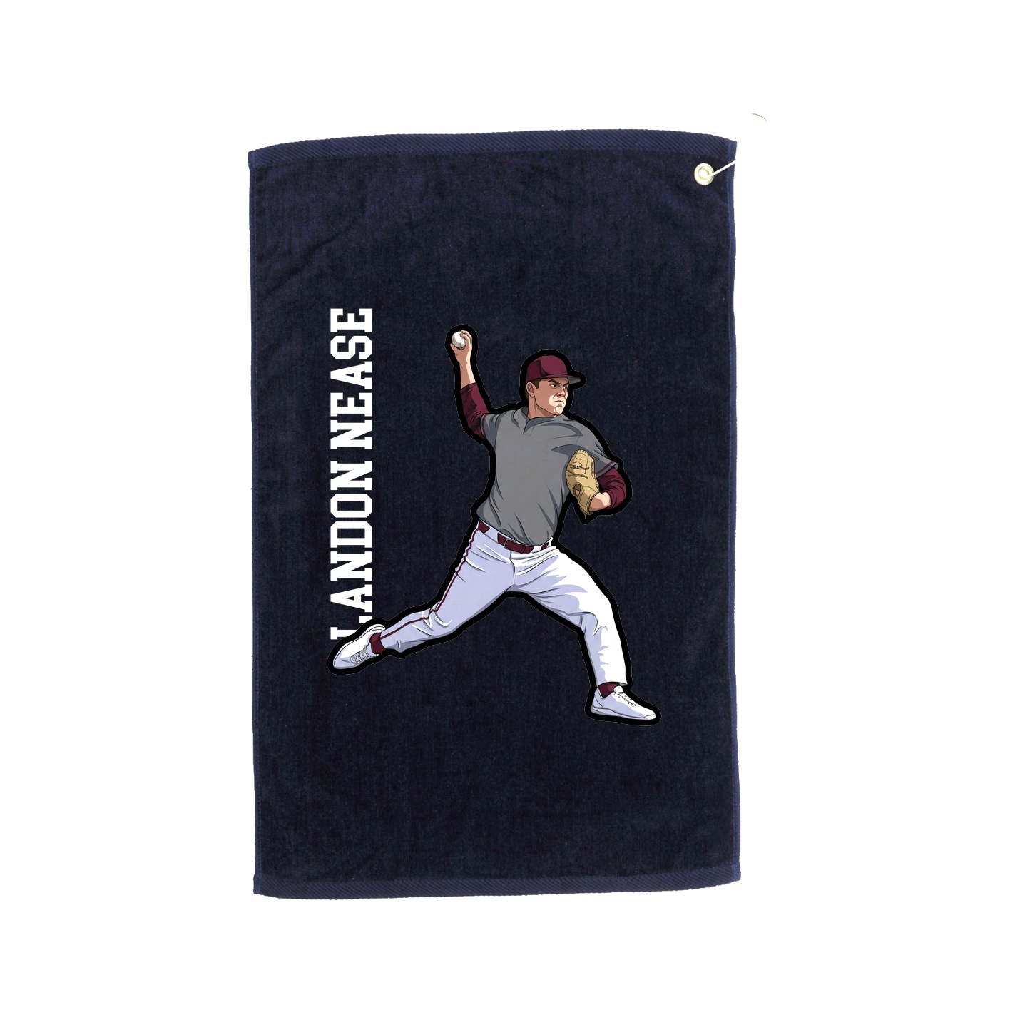 Golf Towel — Name Vertical in Navy